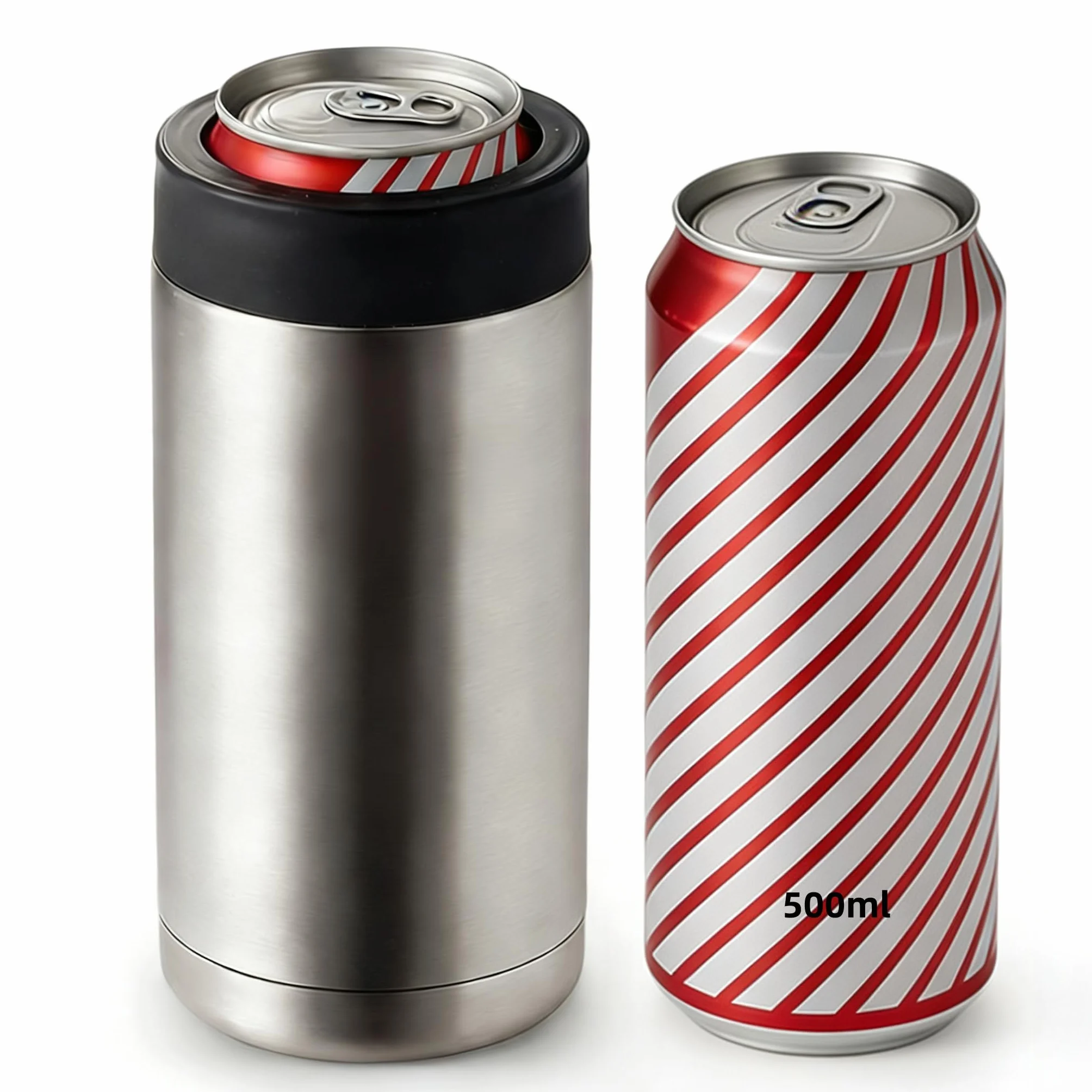 Izolator do puszek, podwójna ścianka izolowana ze stali nierdzewnej chłodziarka do puszek, uchwyt na butelkę piwa 473 g 480 g (480 g-500 ml)