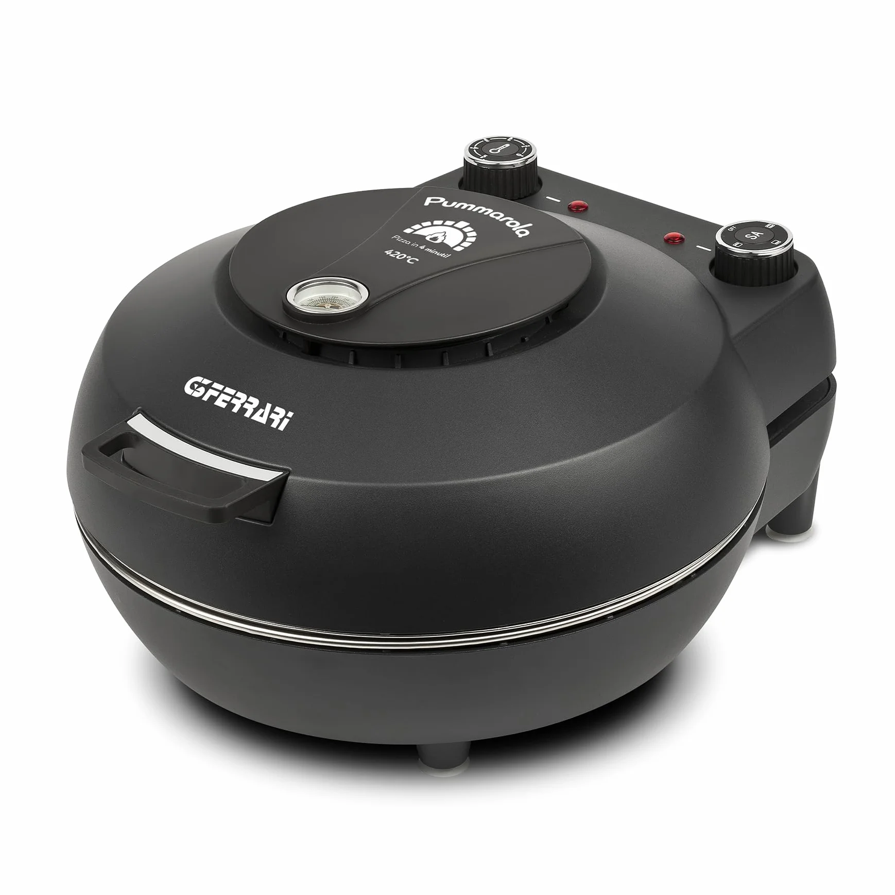 G3 Ferrari - Pummarola piec do pizzy ze stali nierdzewnej – optymalne wykonanie pizzy w zasięgu ręki, regulowany termostat do 420°C, moc 1200 W, waga: 5,2 kg