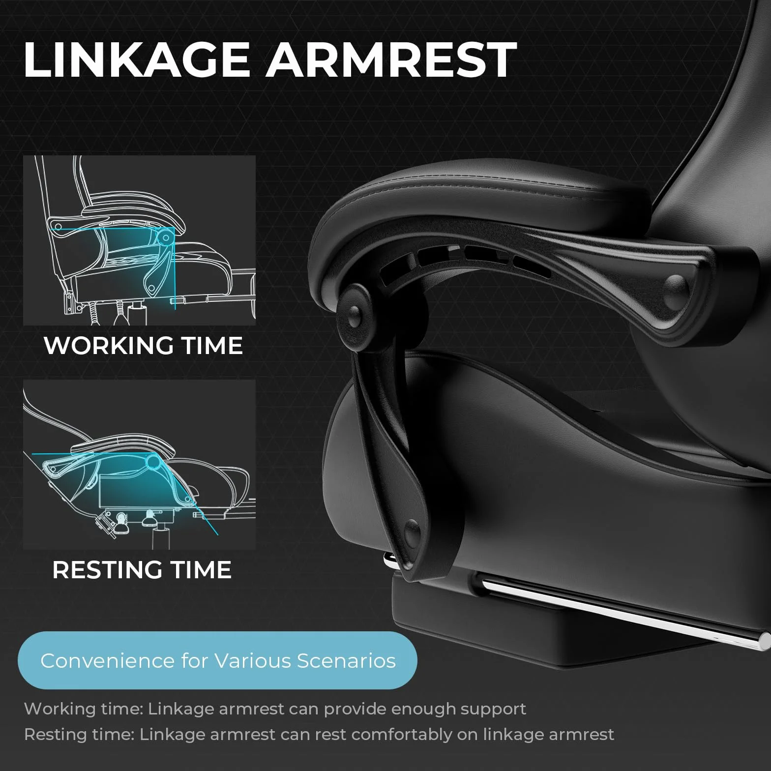LUCKRACER Fotel do gier, fotel gamingowy z masażem, ergonomiczne krzesło biurowe z podnóżkiem, 150 kg, siedzisko do gier, z zagłówkiem i wysuwanym podnóżkiem, czarny