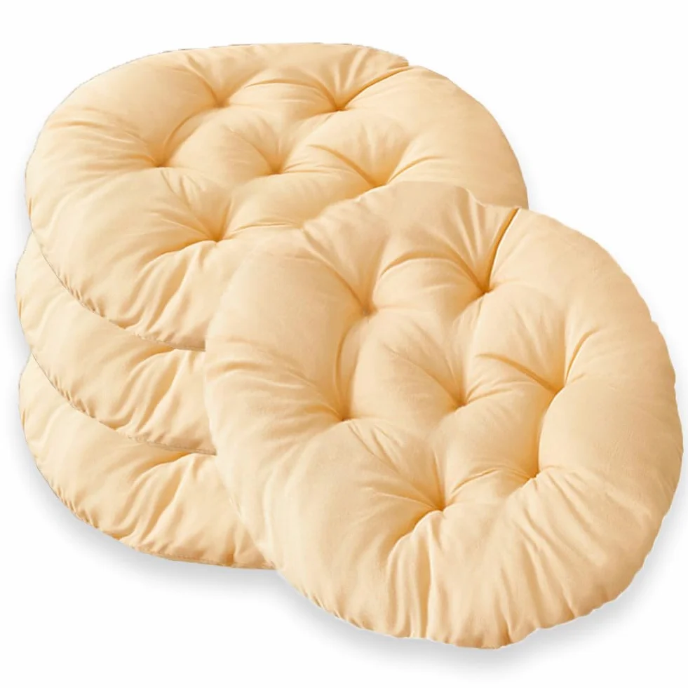 Zestaw 4 okrągłych poduszek na krzesło, 40 cm, okrągłe poduszki do siedzenia, wypełnione, do ogrodu, na krzesła biurowe, balkonowe, miękkie poduszki do użytku wewnątrz i na zewnątrz, do domu, salonu