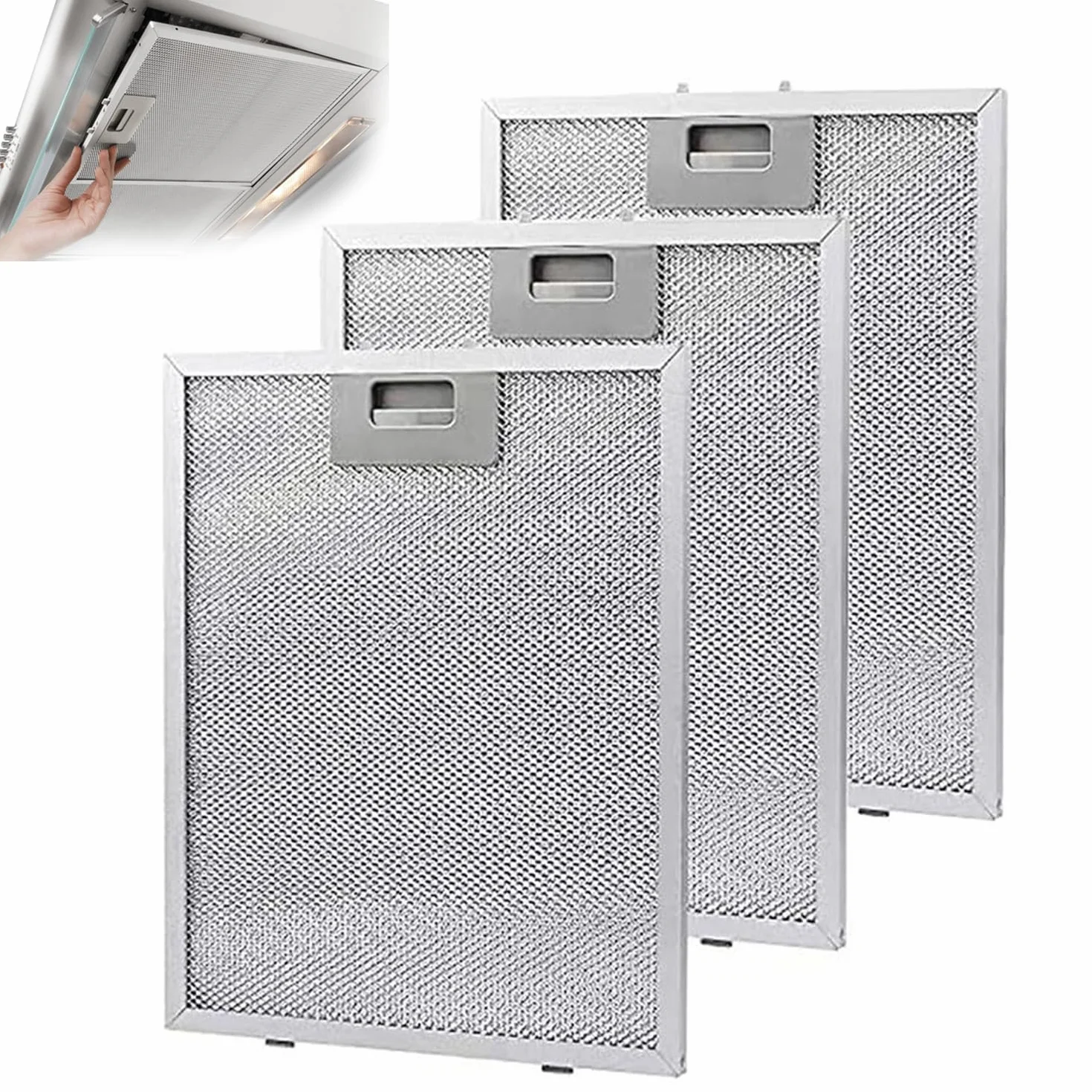 Metalowy filtr tłuszczu uniwersalny 305x267mm do okapu kuchennego