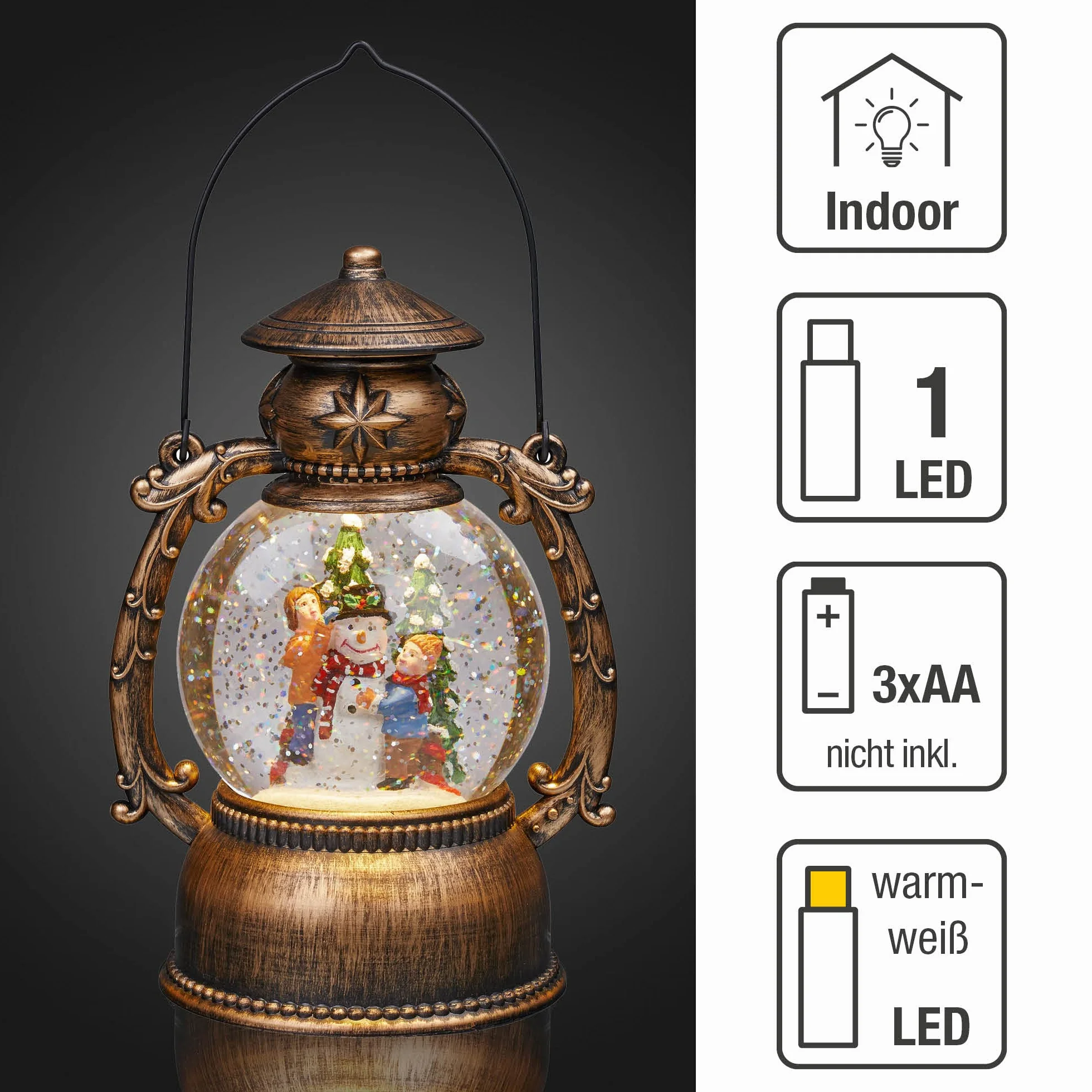 Hellum Latarnia LED 24 cm 1 W zasilanie bateryjne