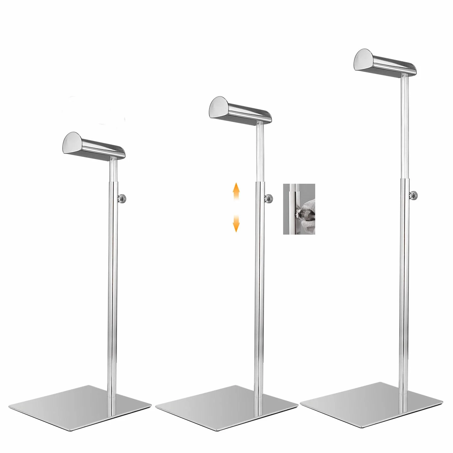 Regulowany uchwyt na torebki, stojak na biżuterię, stal nierdzewna, 35-60 cm / 13,7-23,6 cala, 12 x 14 cm / 4,7 x 5,5 cala