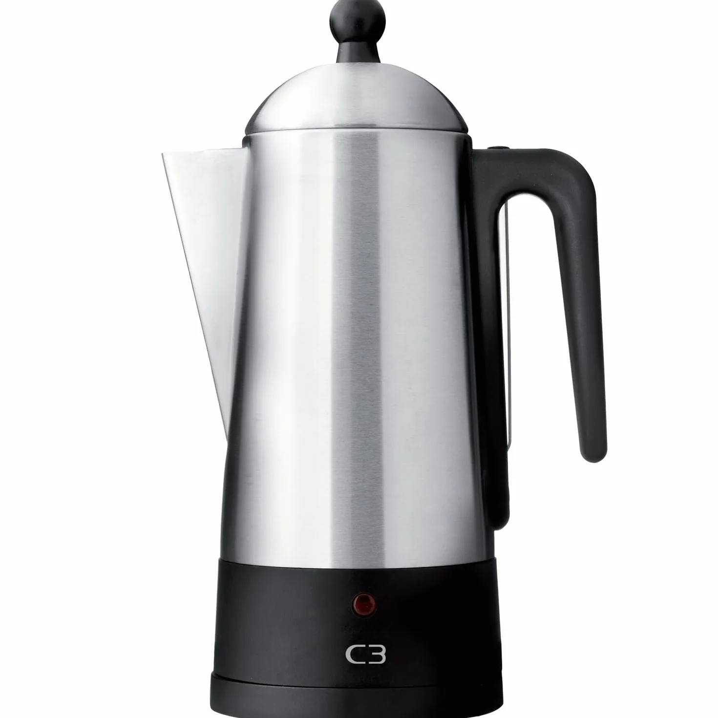 C3 30-32000 designerski perkolator 4-12 filiżanek, szczotkowana stal nierdzewna, ekologiczna