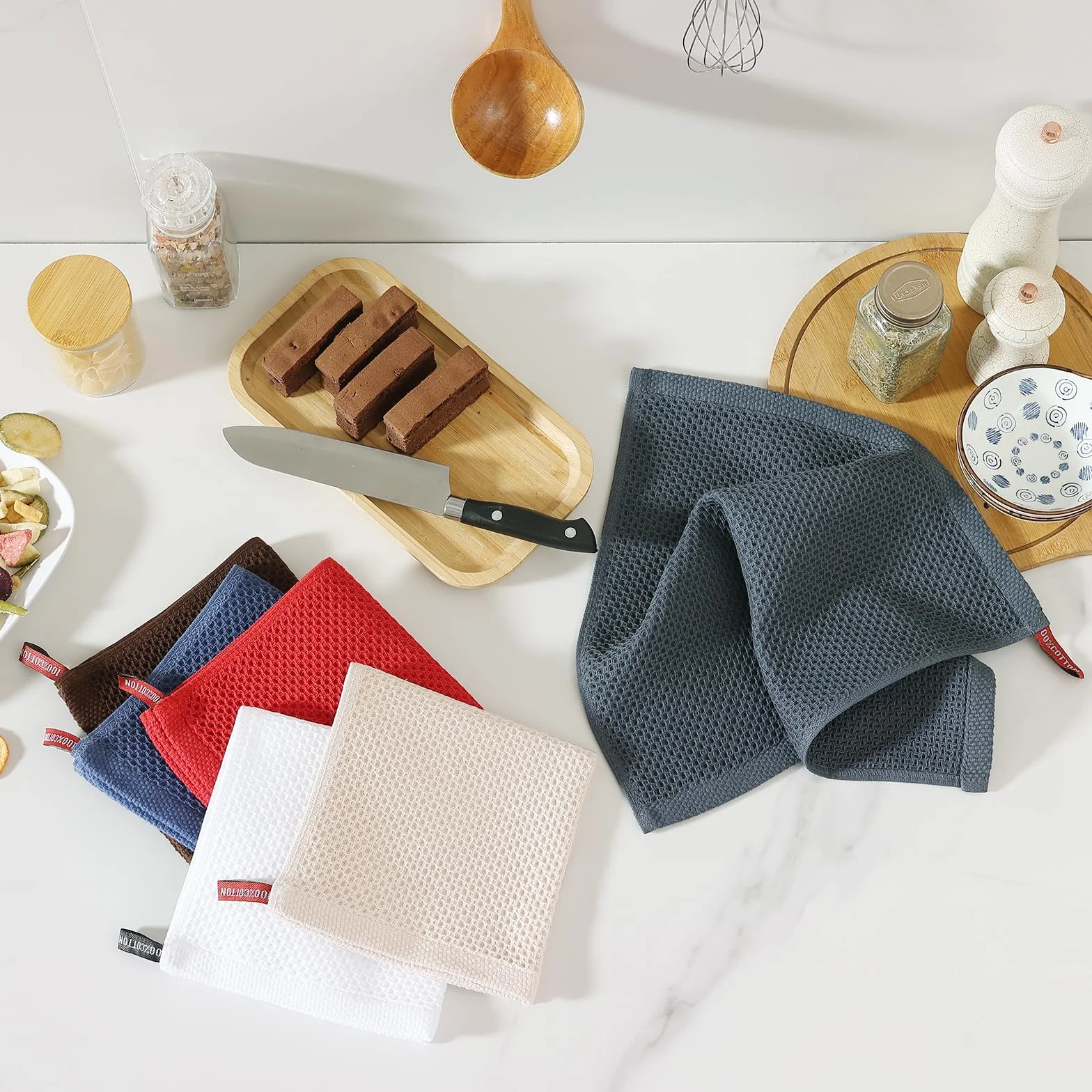 Ścierki do Naczyń 100% Bawełna Zestaw 4 Sztuk 32 x 72 cm Ręczniki Kuchenne