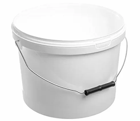 Plastikowe wiadro o pojemności 10 l z pokrywką, wiadro do intensywnego użytkowania.