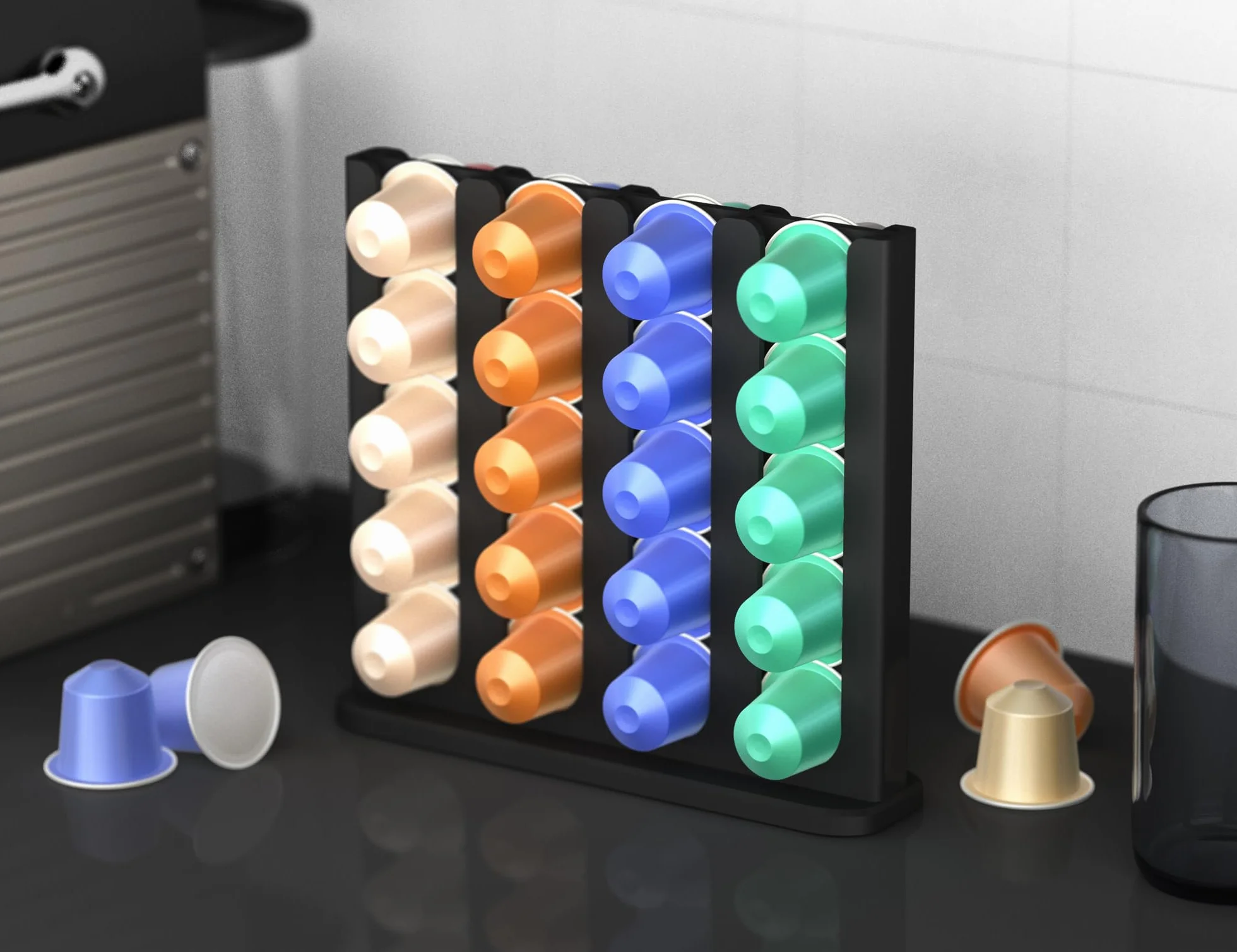 Uchwyt na kapsułki Nespresso 40 kapsułek dozownik stojak ścienny