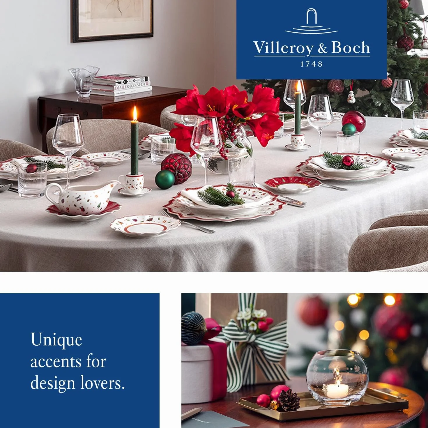Villeroy & Boch Toy's Delight Serwis śniadaniowy dla maksymalnie 2 osób „Breakfast for Two”, 6-częściowy, porcelana premium, czerwony