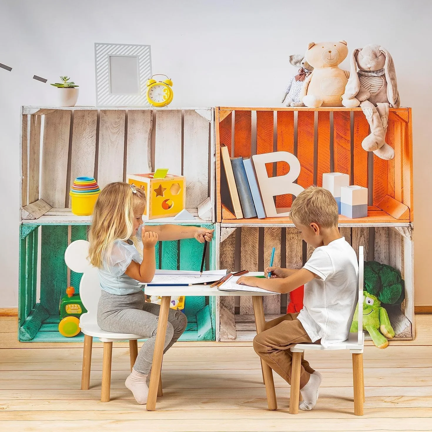 PlayPals Drewniane krzesło dziecięce 27 x 25 x 25 cm 93-120 cm
