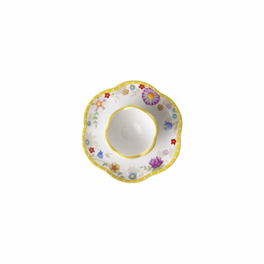 Villeroy & Boch Spring Awakening kieliszek do jajka ze spodkiem porcelana premium biały/kolorowy
