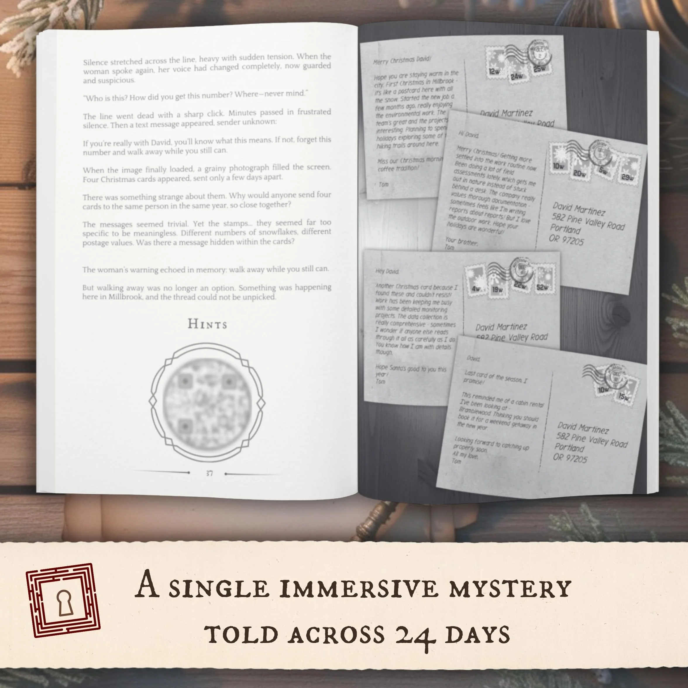 Mystery Escape Room Advent Calendar for Adults: 24 Secrets Are Hidden in Bramblewood Cabin. Will You Solve Them All Before Christmas?