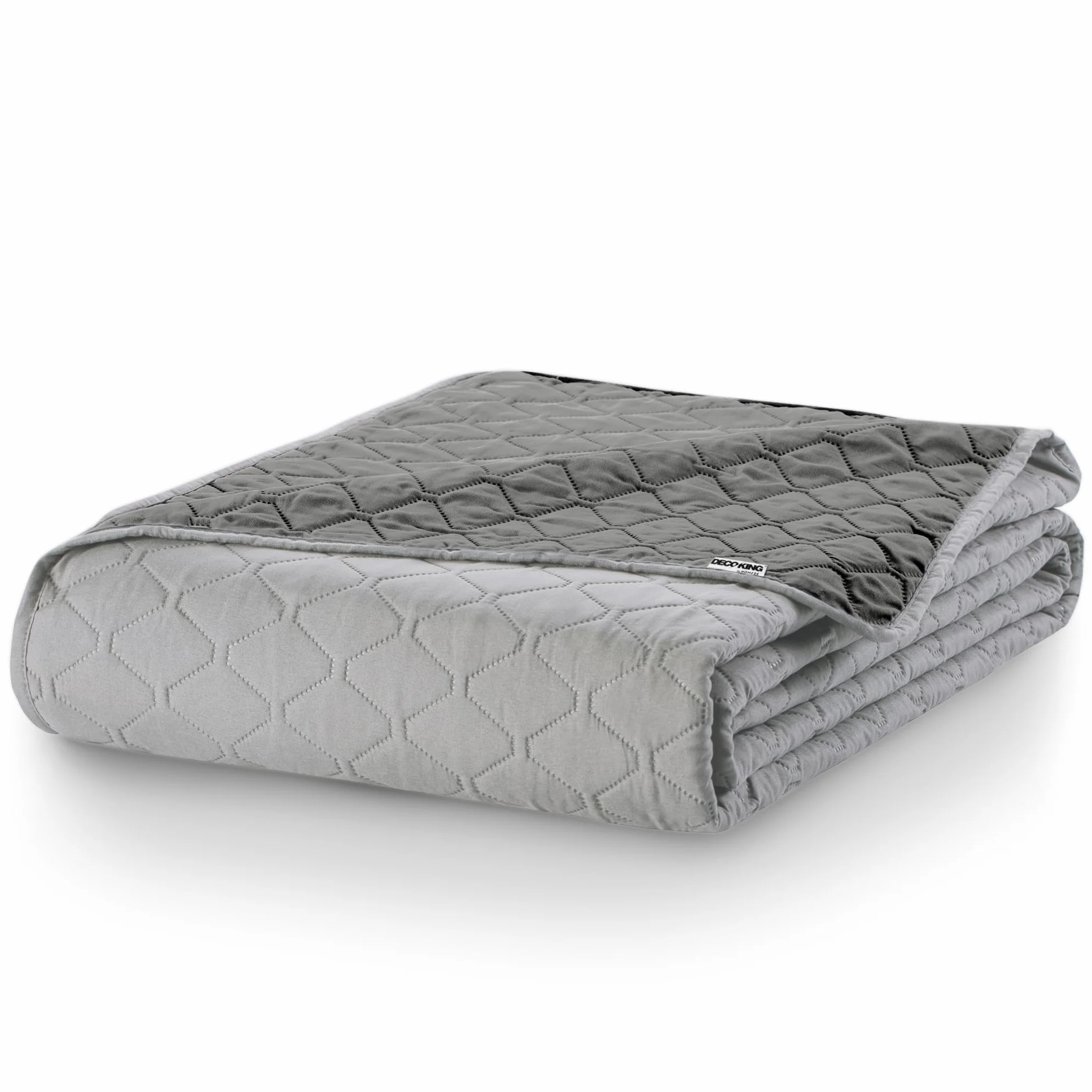 DecoKing Narzuta Na Łóżko 200 x 220 cm Szara Srebrna Dwustronna Pikowana Łatwa W Pielęgnacji Axel