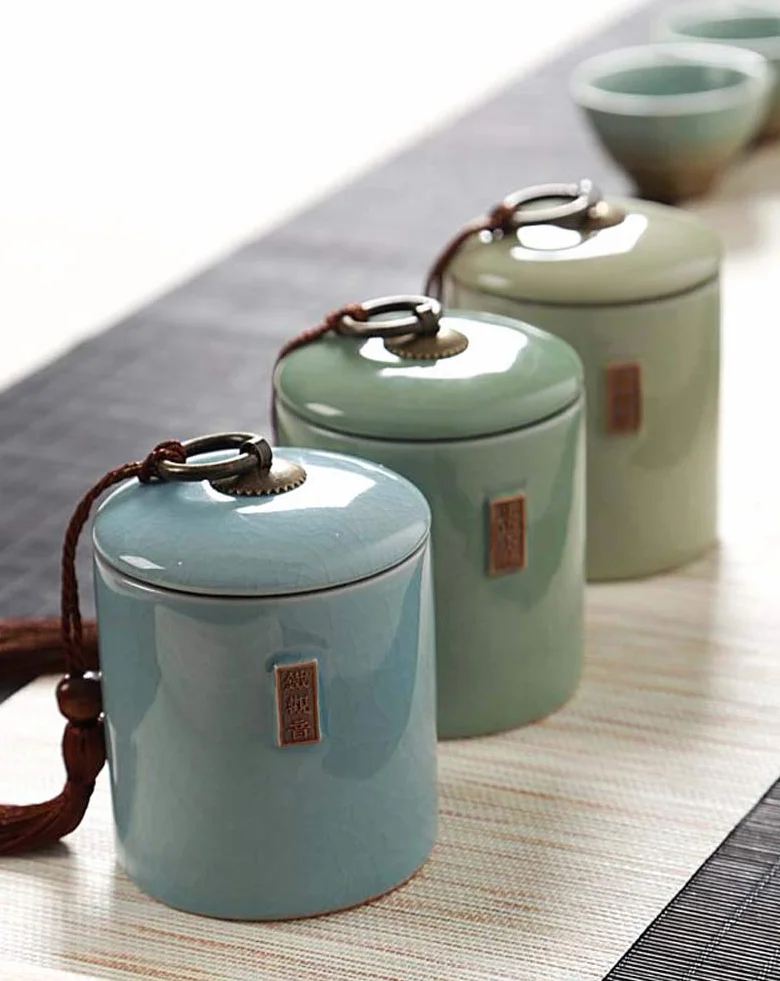 Ceramiczny pojemnik na herbatę japoński tradycyjny