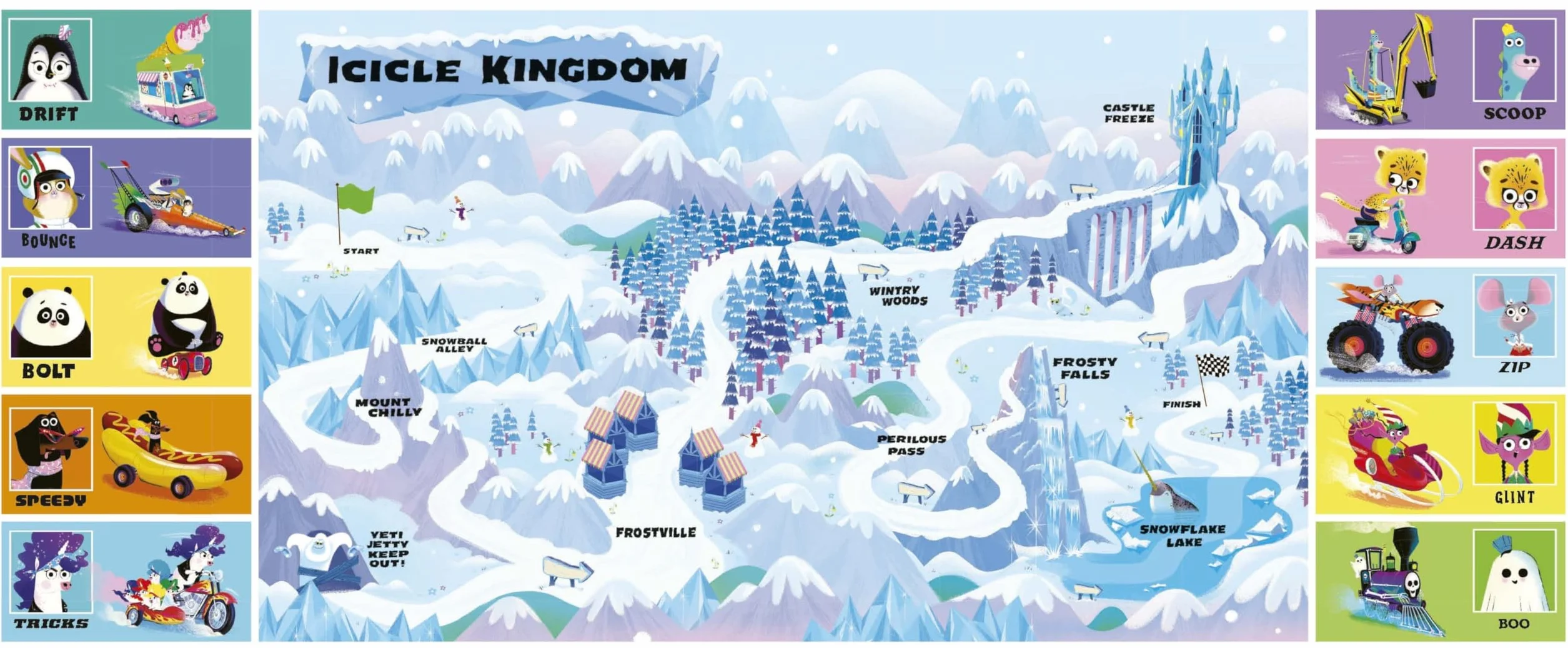 Ten Whizzy Racers: Frosty Falls Frenzy: Start your engines for a countdown adventure!