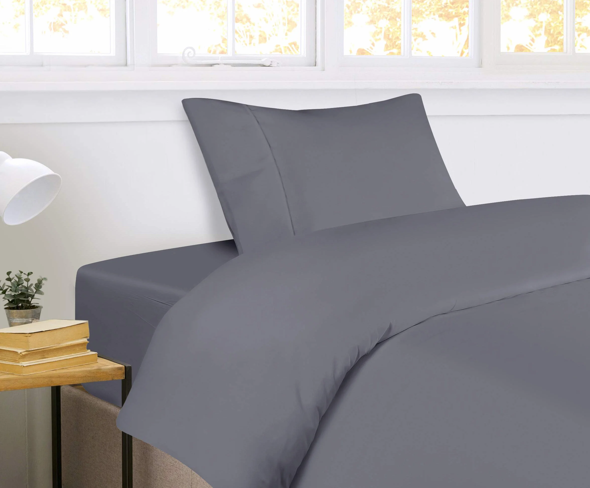 Utopia Bedding 3-Częściowy Zestaw Pościeli - Poszwa Na Kołdrę 135x200 cm, Prześcieradło 90x190 cm Z Poszewką Na Poduszkę 50x75 cm - Miękki, Szczotkowany Poliester Z Mikrofibry (Szary)