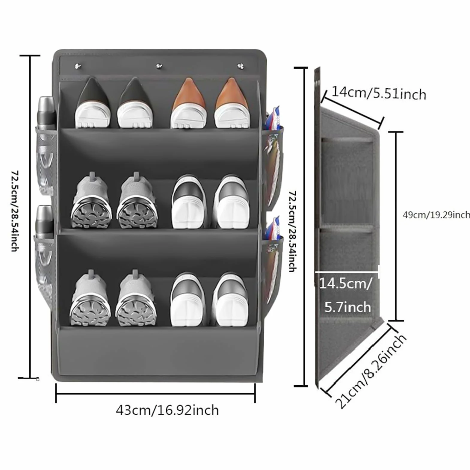 Stojak buty do kampera – 3-warstwowy pionowy organizer do drzwi wej?ciowych, pralnia z montowanymi ?cianie stojakami do przechowywania, pó?ka wisz?ca do szafy, sypialni, ?azienki, kuchni
