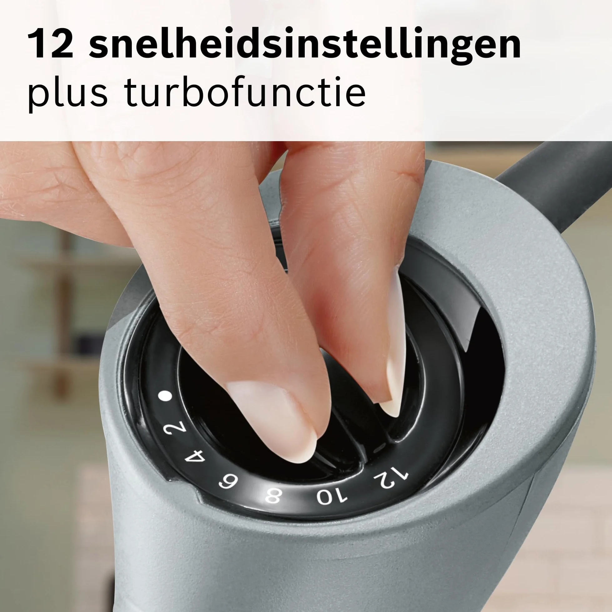 Bosch, blender ręczny, ErgoMixx, silnik 750 W, 12 prędkości i funkcja turbo, rozdrabniacz, trzepaczka i pojemnik, czarny, MSM67160