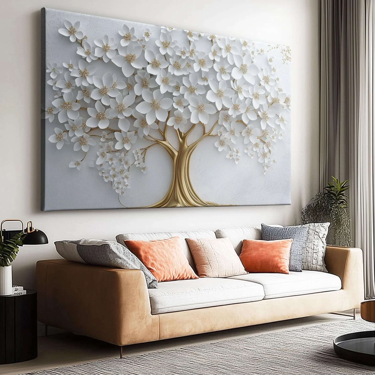 Obraz na płótnie 3D relief roślina kwiaty wydruki plakat sztuka ścienna do dekoracji wnętrz prezent surrealizm bez ramy obraz dekoracyjny 160 x 80 cm (dł. x szer.)