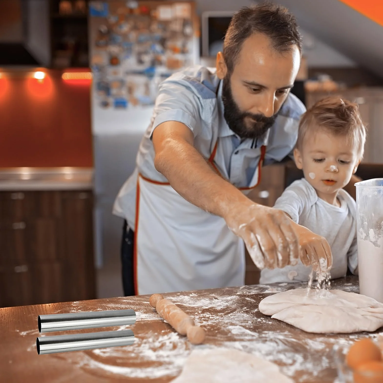 20 sztuk foremek piankowych, małe, ze stali nierdzewnej, ze szczotką do czyszczenia, nieprzywierające, proste rurki Cannoli, do kremowych róg, rogalików (12,5 x 2 cm)