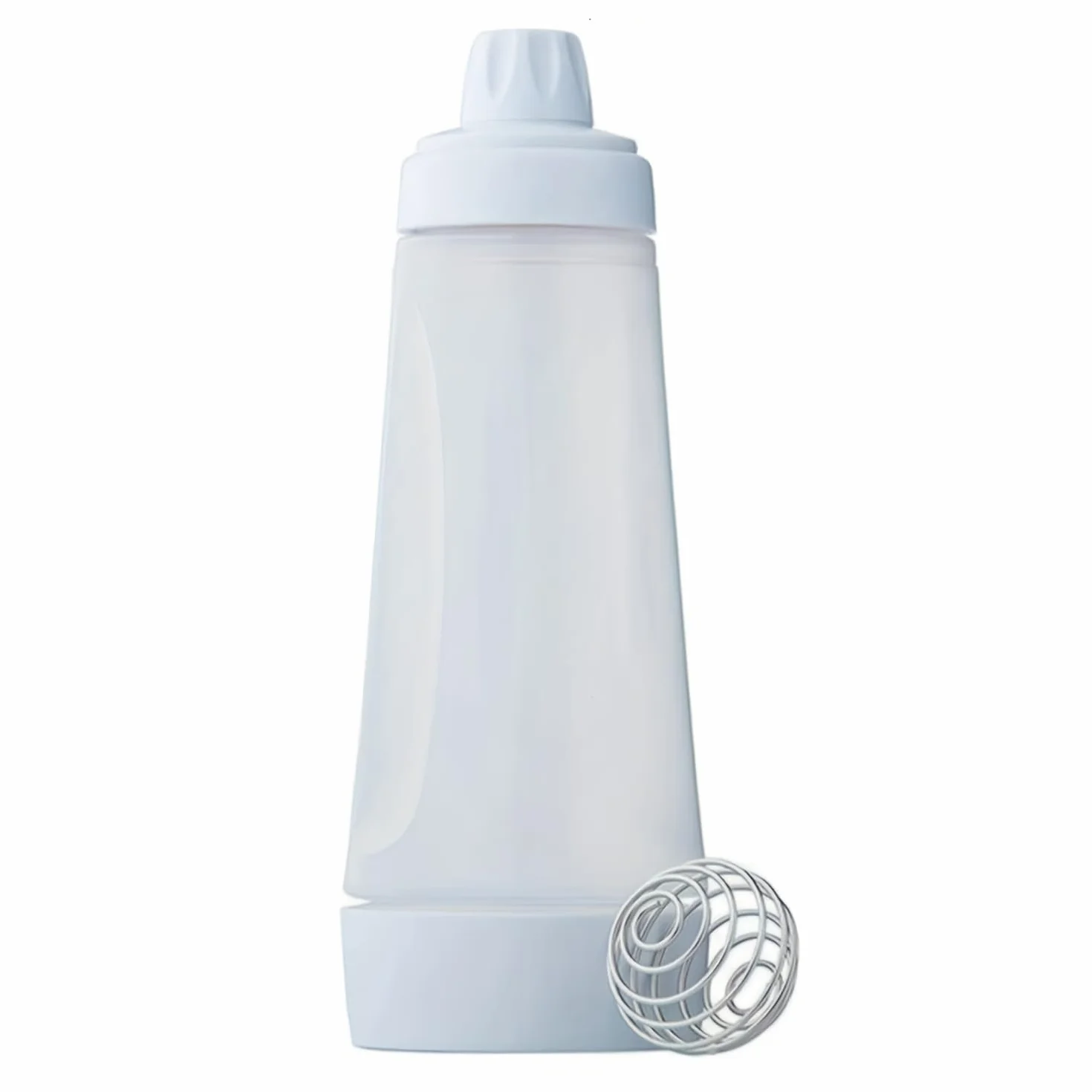 Dozownik do ciasta ze skalą, dozownik do ciasta o pojemności 1000 ml z trzepaczką BlenderBall, do naleśników, gofrów, muffinek lub pączków (biała)