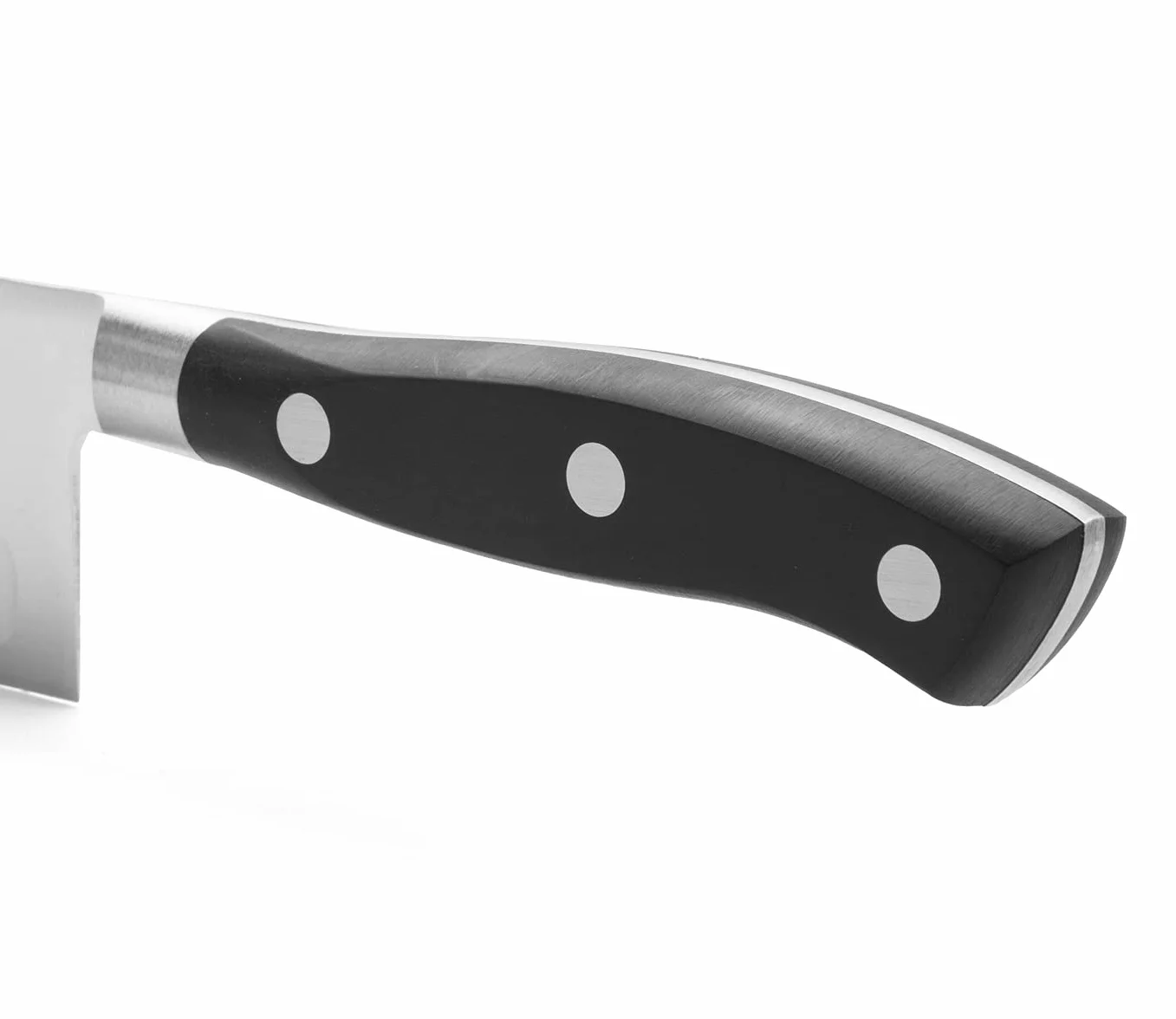 ARCOS Noże Santoku i ze stali. Japoński Kuchenny do krojenia mięsa, ryb i warzyw. Ergonomiczna rękojeść z i ostrze o długości 180 mm. Seria Riviera. Kolor czarny.