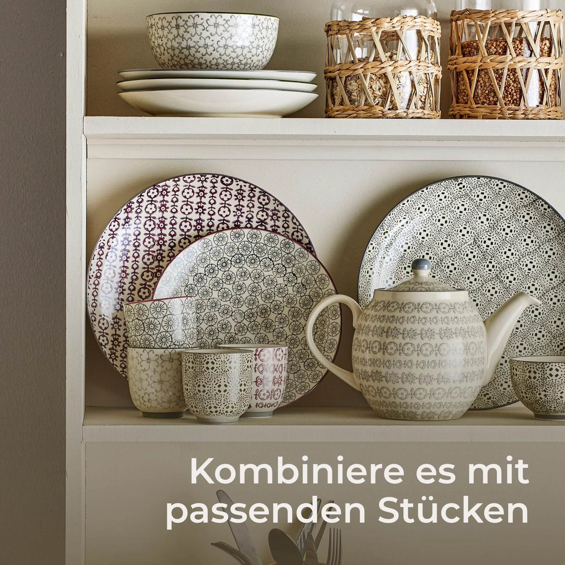 Bloomingville Dzbanek do herbaty Karine, szary, ceramiczny