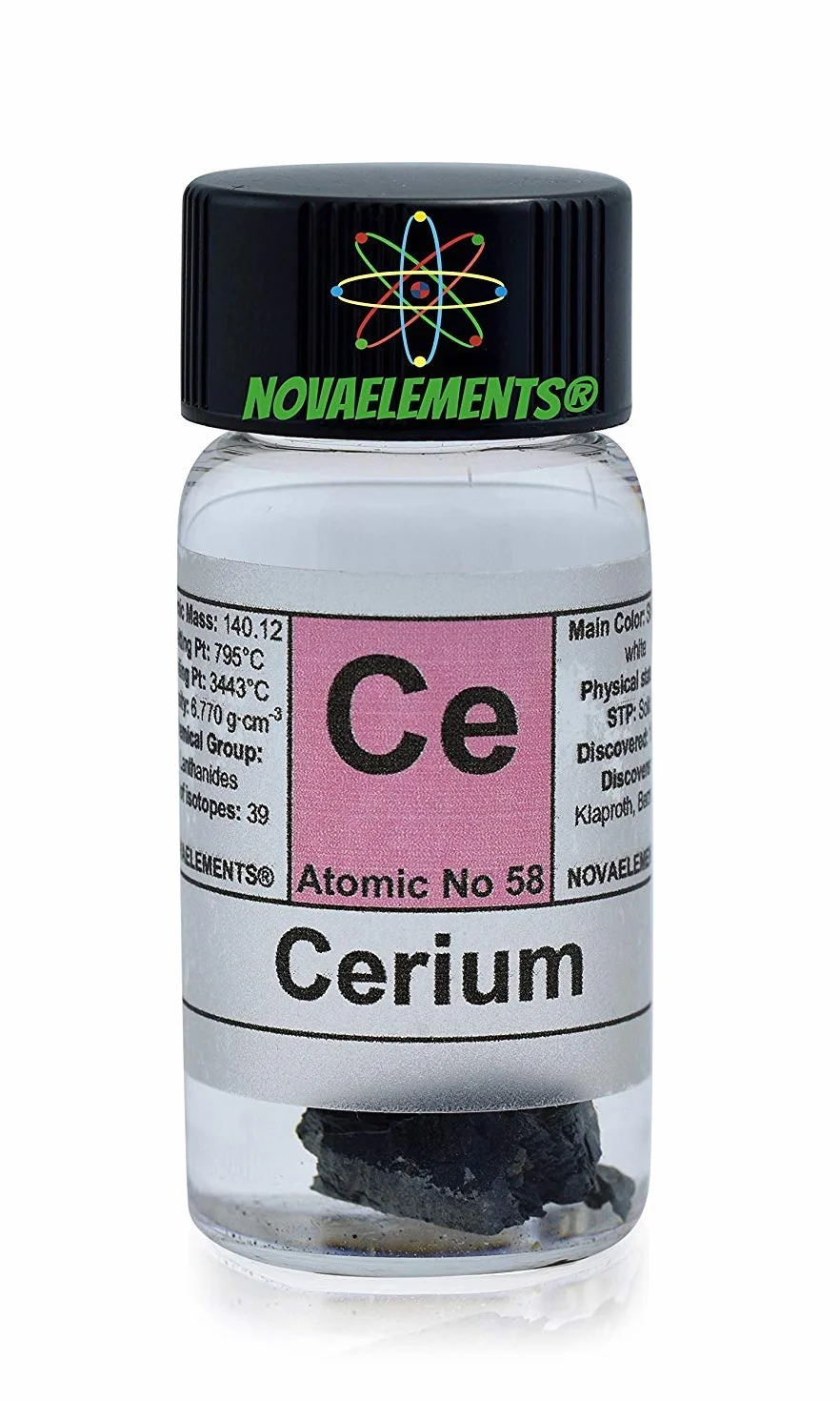 Cerium Element 58 Ce, Champion Pure 1 gram, 99,95% w oleju mineralnym w fiolce ze szkła z etykietą