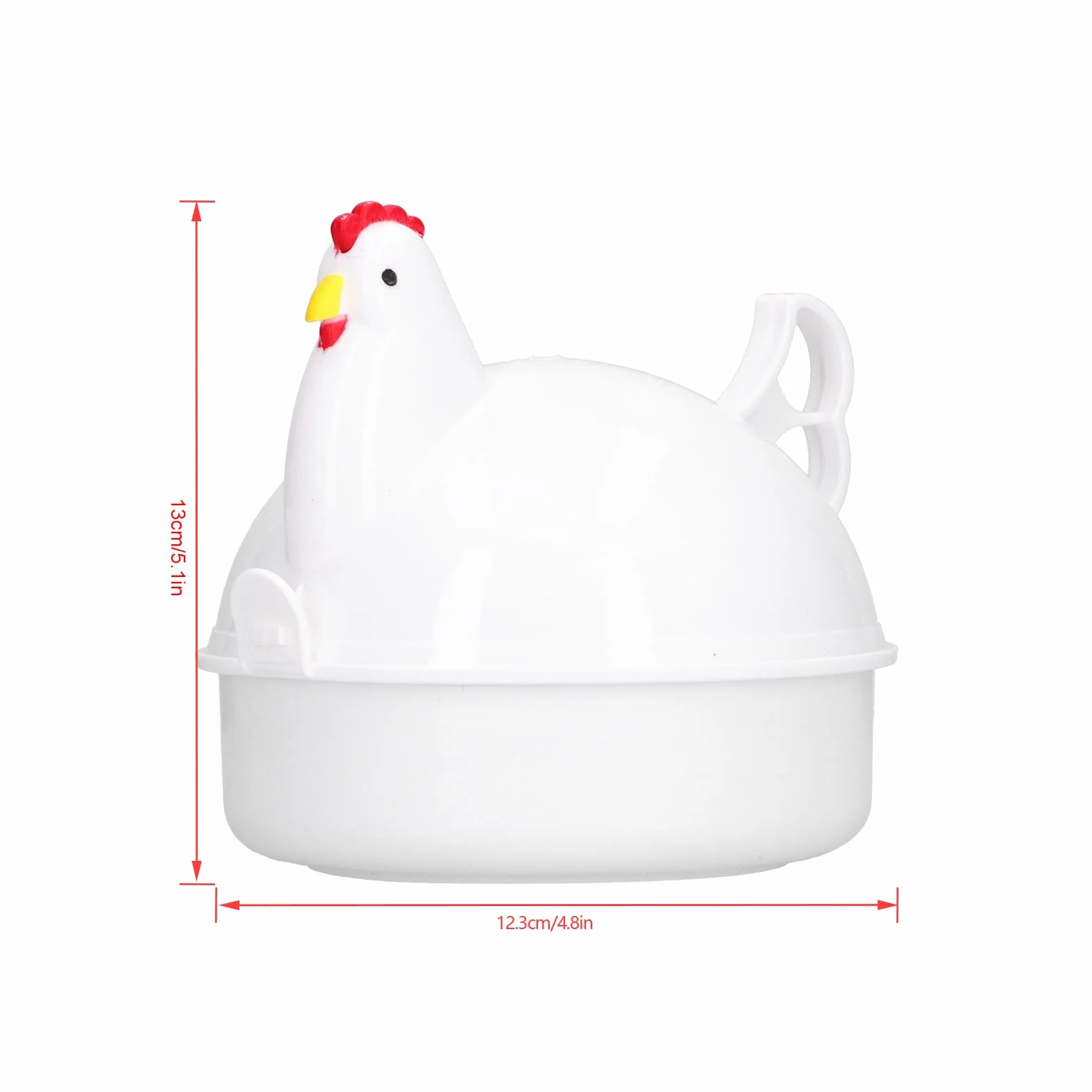 Tyenaza Egg Cooker, 4 Eggs Chicken‑Shaped Heat Microwave Eggs Boiler for Home Kitchen(12.3X13cm)