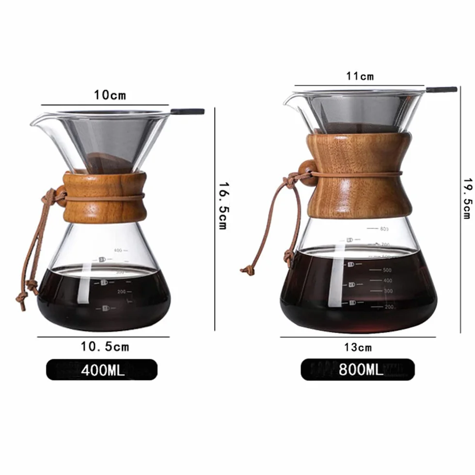 OKCLOD Ekspres do kawy Pour Over z filtrem permanentnym 400 ml