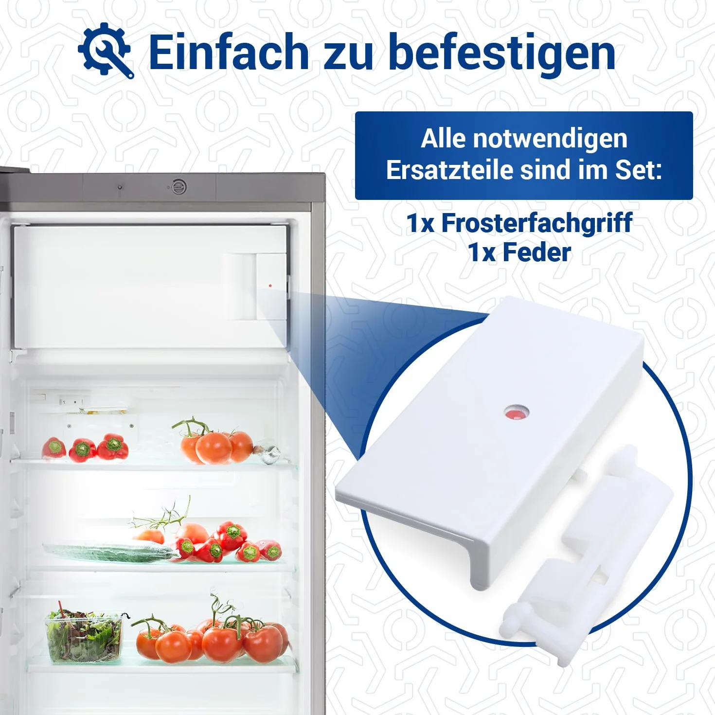 Uchwyt do drzwi, uchwyt do drzwi, zamiennik do Bosch Siemens 00059129, uchwyt do zamrażarki, lodówki, lodówki, ze sprężyną