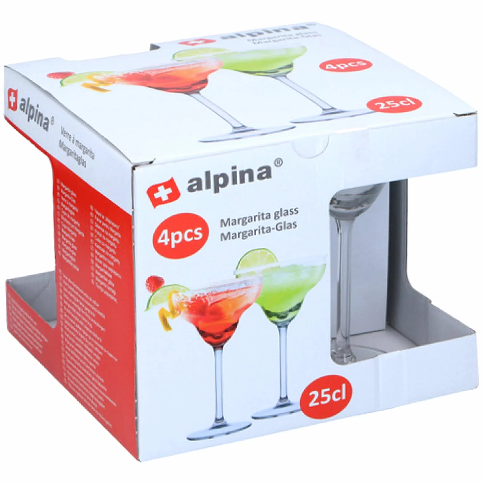 alpina Zestaw 4 szklanek koktajlowych do margarity, 250 ml