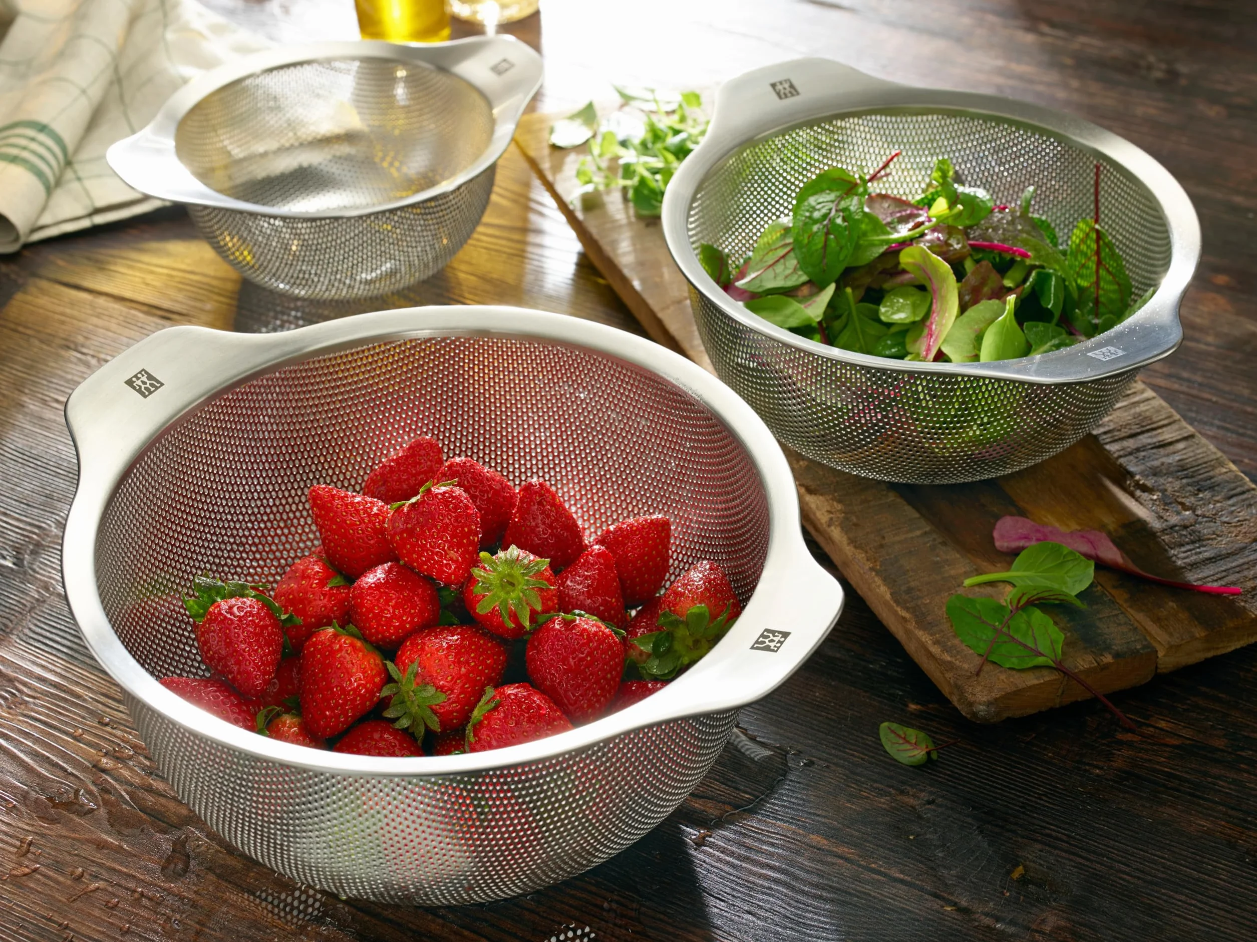 ZWILLING Table Sitko Kuchenne ze stali nierdzewnej z 2 uchwytami, 24 cm, nadaje się do mycia w zmywarce, nierdzewne, srebrne