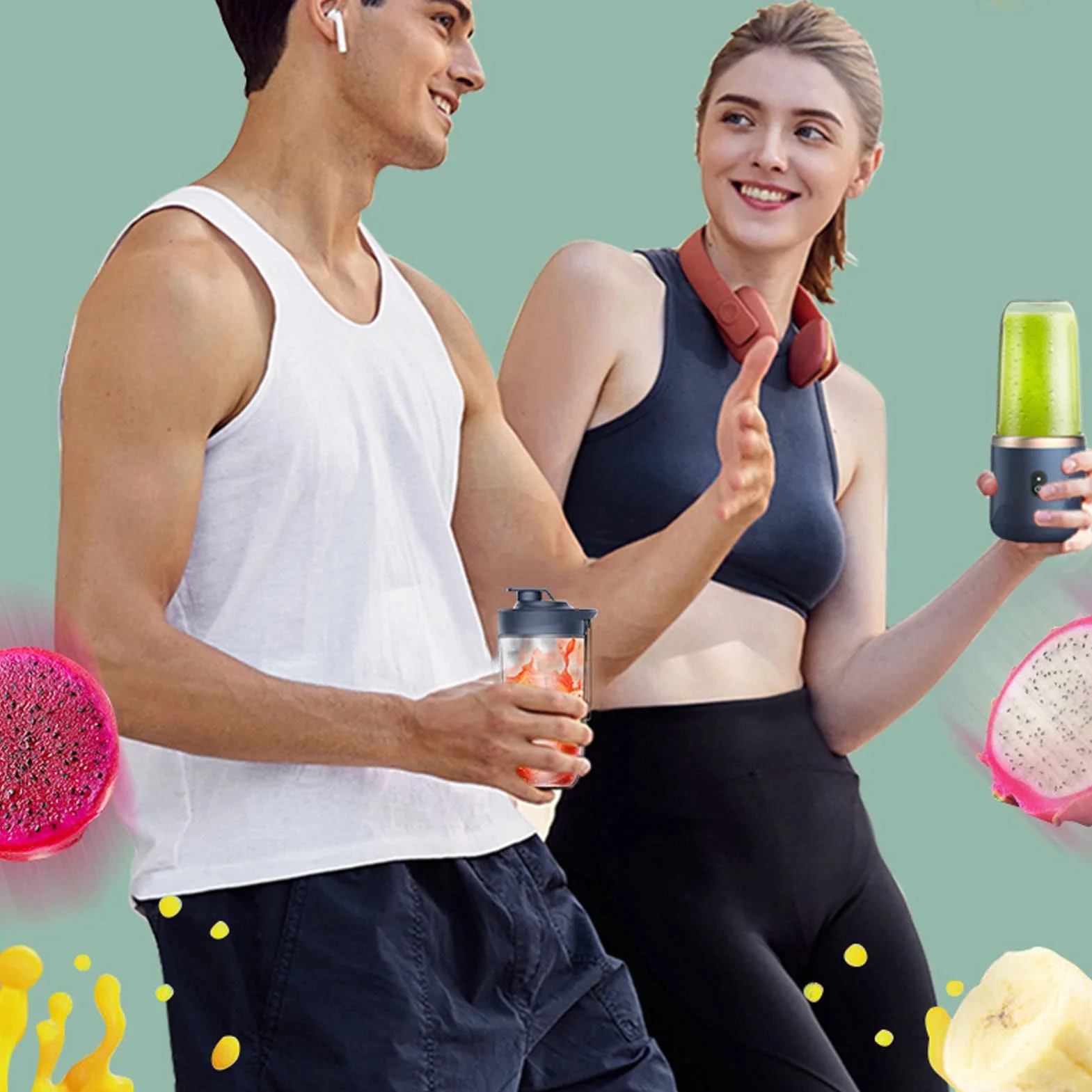 Przenośny blender 300 ml 1200 mAh pojemności Bateria PCTG ABS (Niebieski, 6 ostrzy, pokrywka)