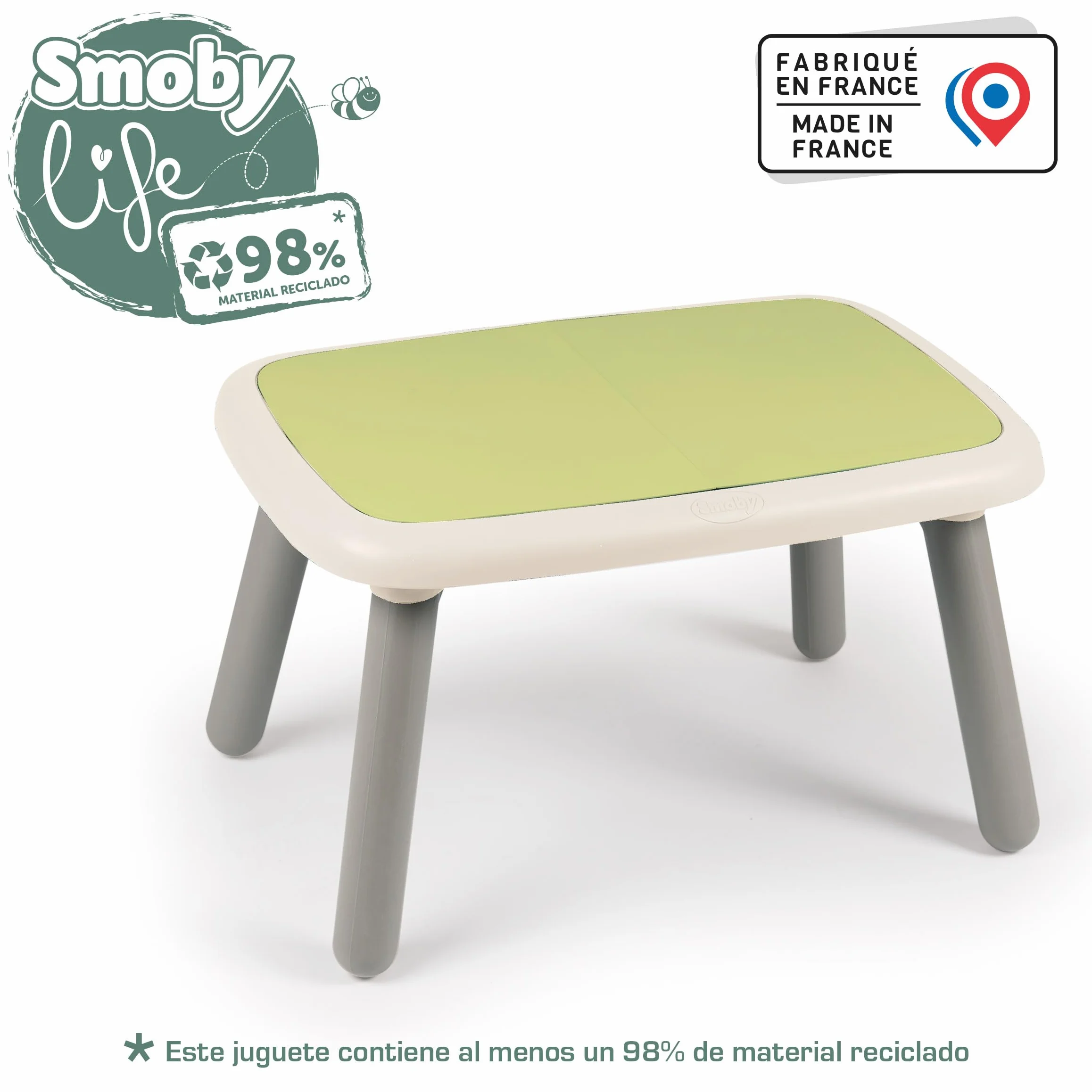 Smoby Life - stolik dziecięcy - do użytku wewnątrz i na zewnątrz - z powłoką anty-UV - materiał z recyklingu - od 18 miesięcy - wyprodukowano we Francji