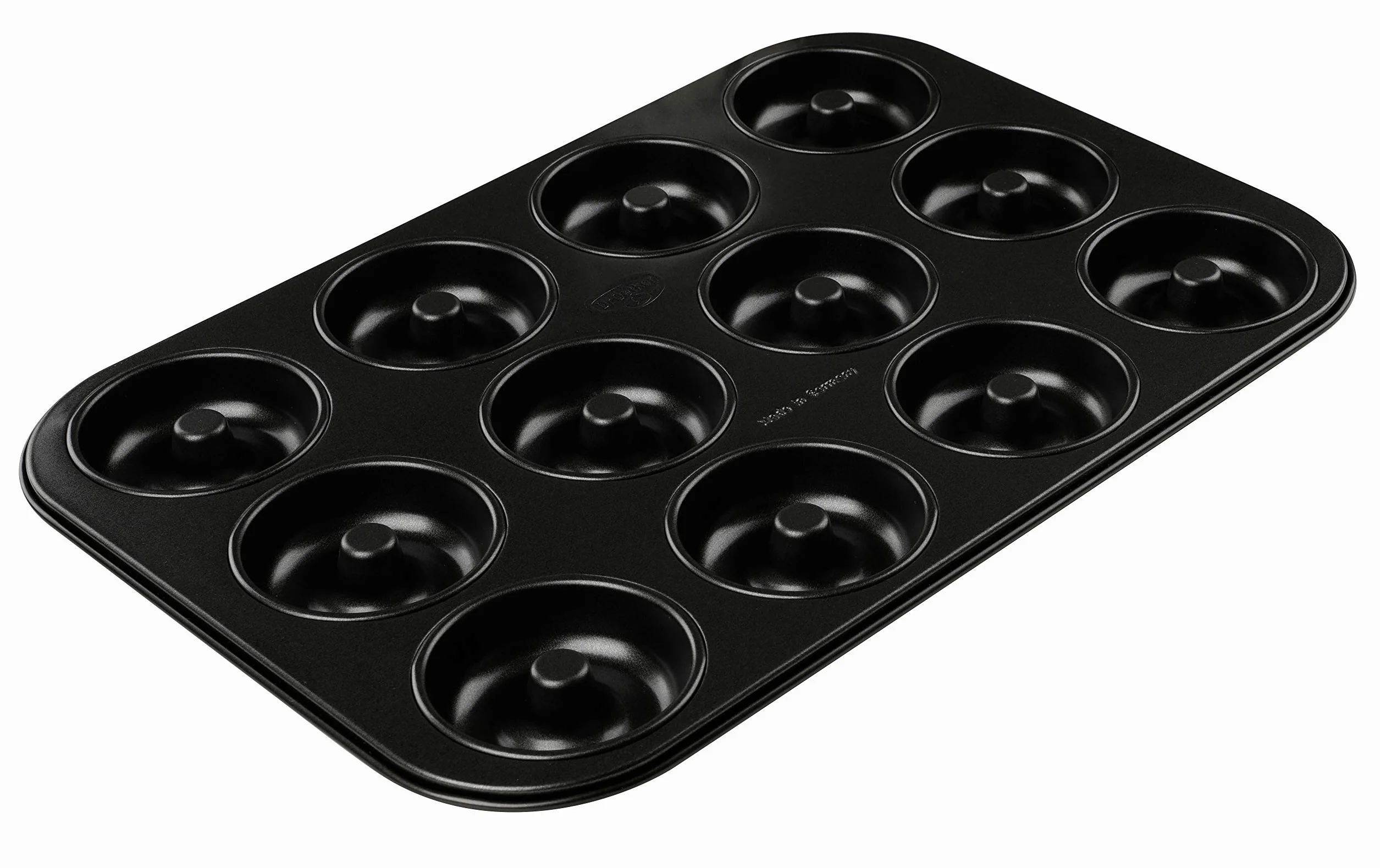 Dr. Oetker tradycyjna forma do pieczenia pączków, 12 sztuk, z powłoką zapobiegającą przywieraniu, wysokiej jakości forma z doskonałym przewodzeniem ciepła,(kolor: czarny)