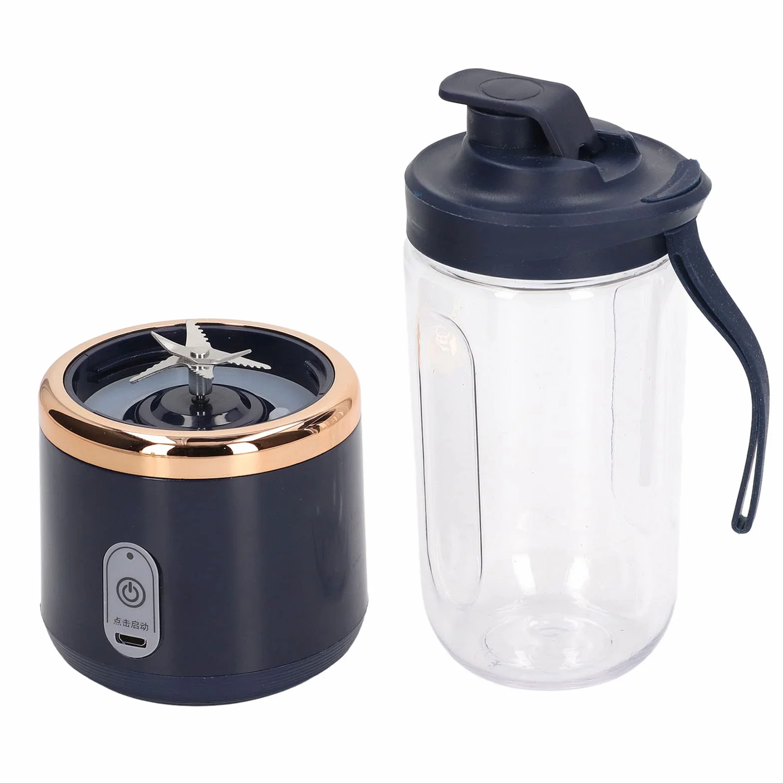 Przenośny blender 300 ml 1200 mAh pojemności Bateria PCTG ABS (Niebieski, 6 ostrzy, pokrywka)