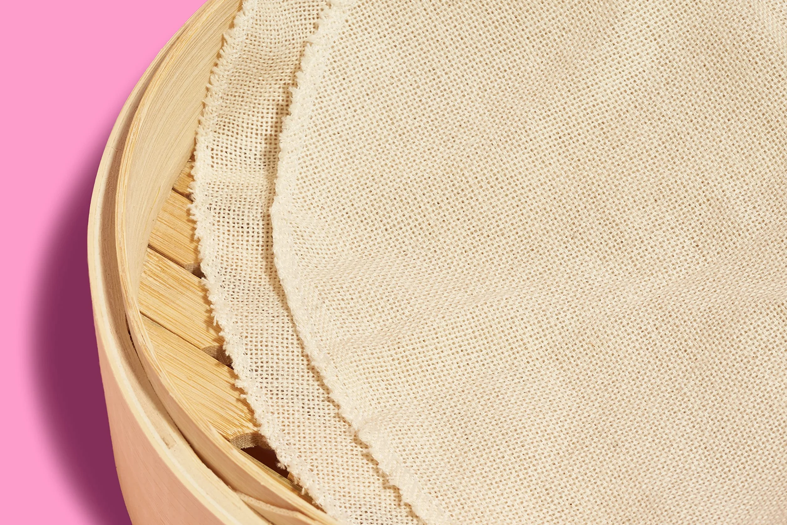 Reishunger Tradycyjny bambusowy parowar dla 4 osób (Ø 25 cm, 2 poziomy) do ryżu, deserów, warzyw, ryb i mięsa – urządzenie do przygotowywania dumpling Maker w zestawie z 2 bawełnianymi ściereczkami