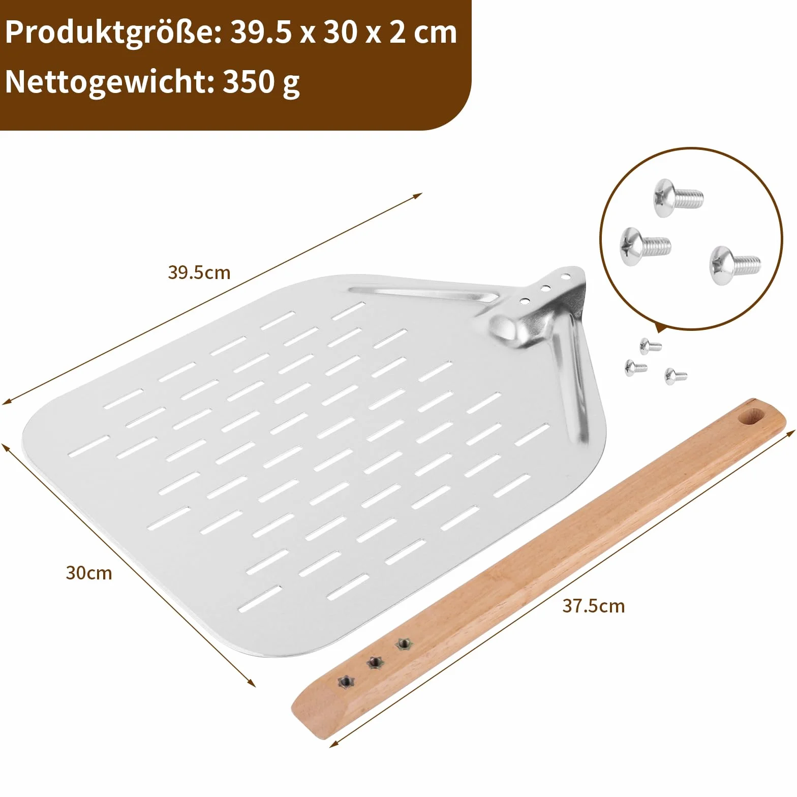 Łopatka do pizzy 40 * 30 cm 12 cali z dużą powierzchnią i zdejmowanym uchwytem Łopatka do pizzy