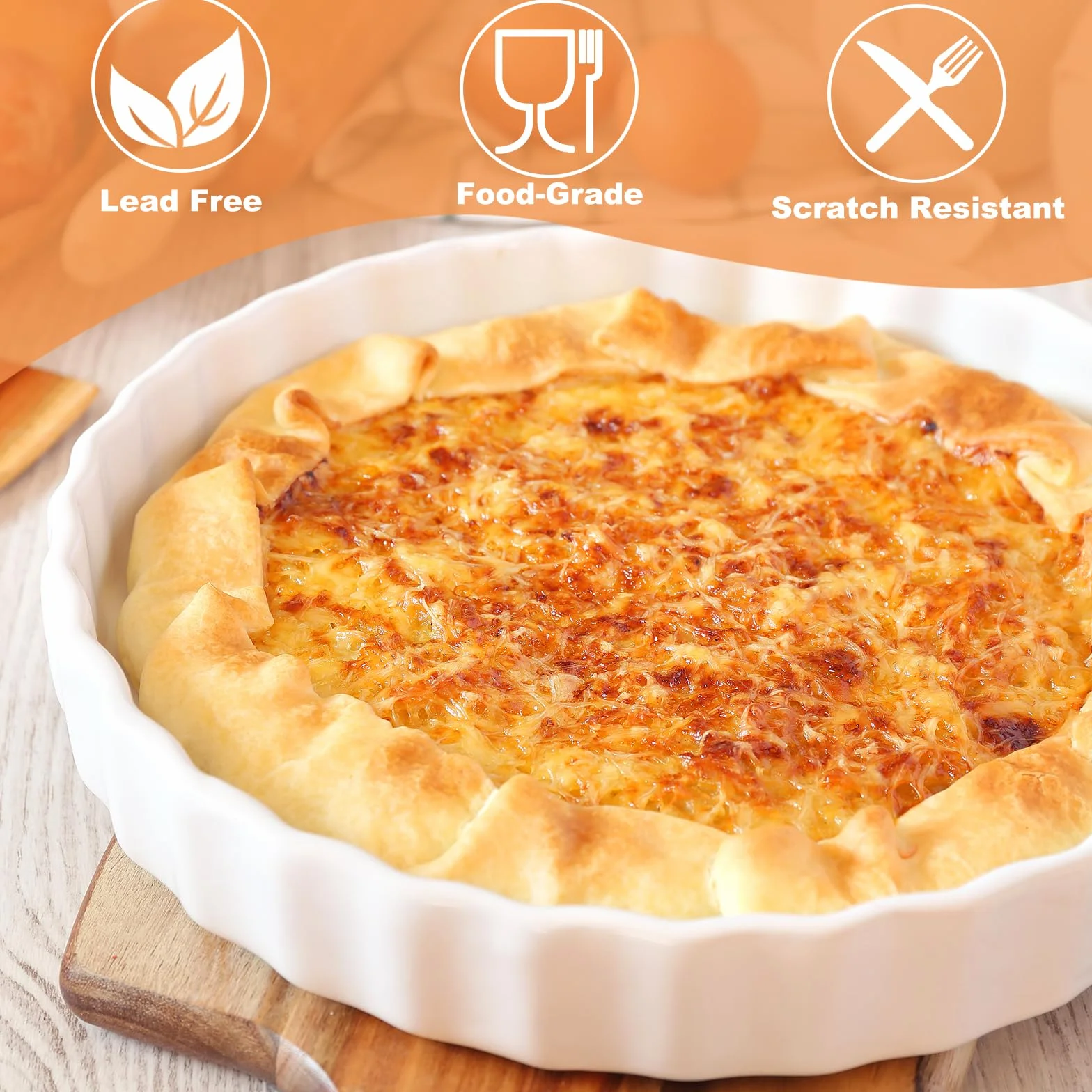 APACALI 6 sztuk kremowych miseczek do sufletu, 240 ml, ceramiczne foremki do tarteletów, płaskie miseczki do sufletu do pieczenia budyniu, mini ciast, budyniu i sosów dipowych