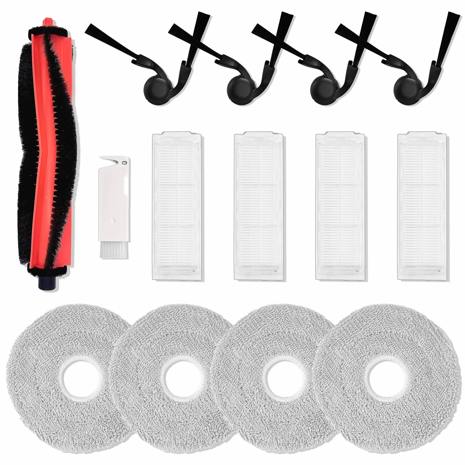 Xiaomi Robot Vacuum S40 Pro OV71GL zestaw części zamiennych 1 główna szczotka 4 szczotki boczne 4 filtry HEPA 4 podkładki mopa