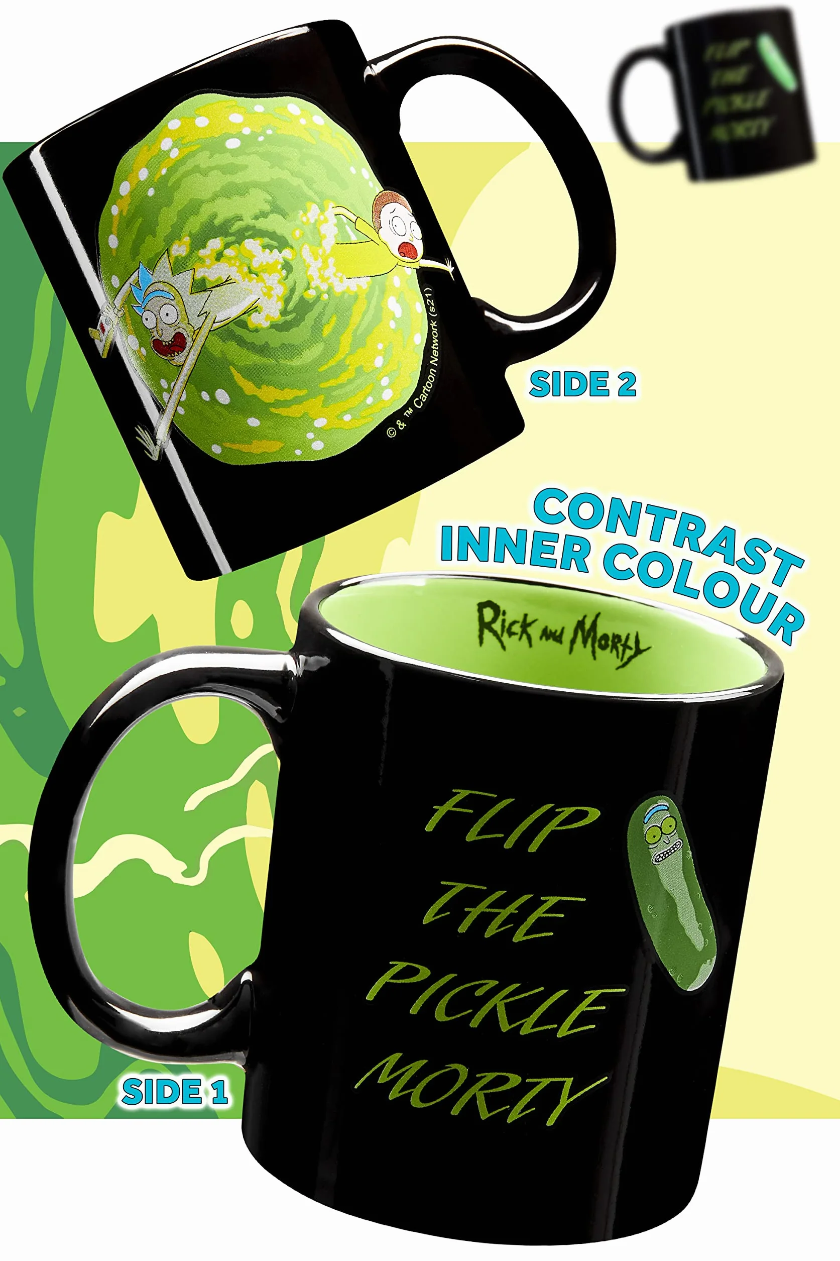 RICK AND MORTY Zestaw upominkowy kubków do kawy, porcelanowy kubek i skarpety bawełniane, 1 kubek 1 para skarpet