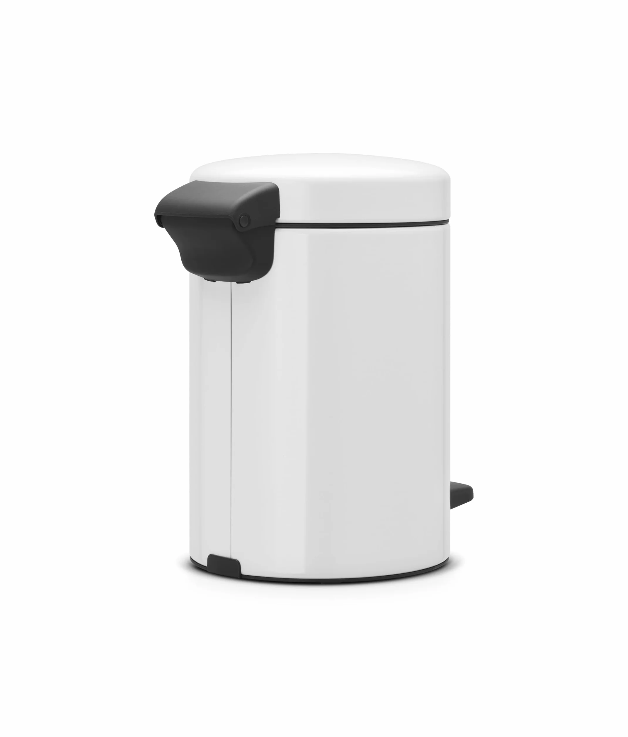 Brabantia - NewIcon Kosz na Pedały 3L - Kosz na Śmieci do Łazienki lub Toalety - Łagodnie Zamykana Pokrywa - Lekka Obsługa Pedałem - Wyjmowane Wewnętrzne Wiaderko - Biały - 17 x 24 x 26 cm