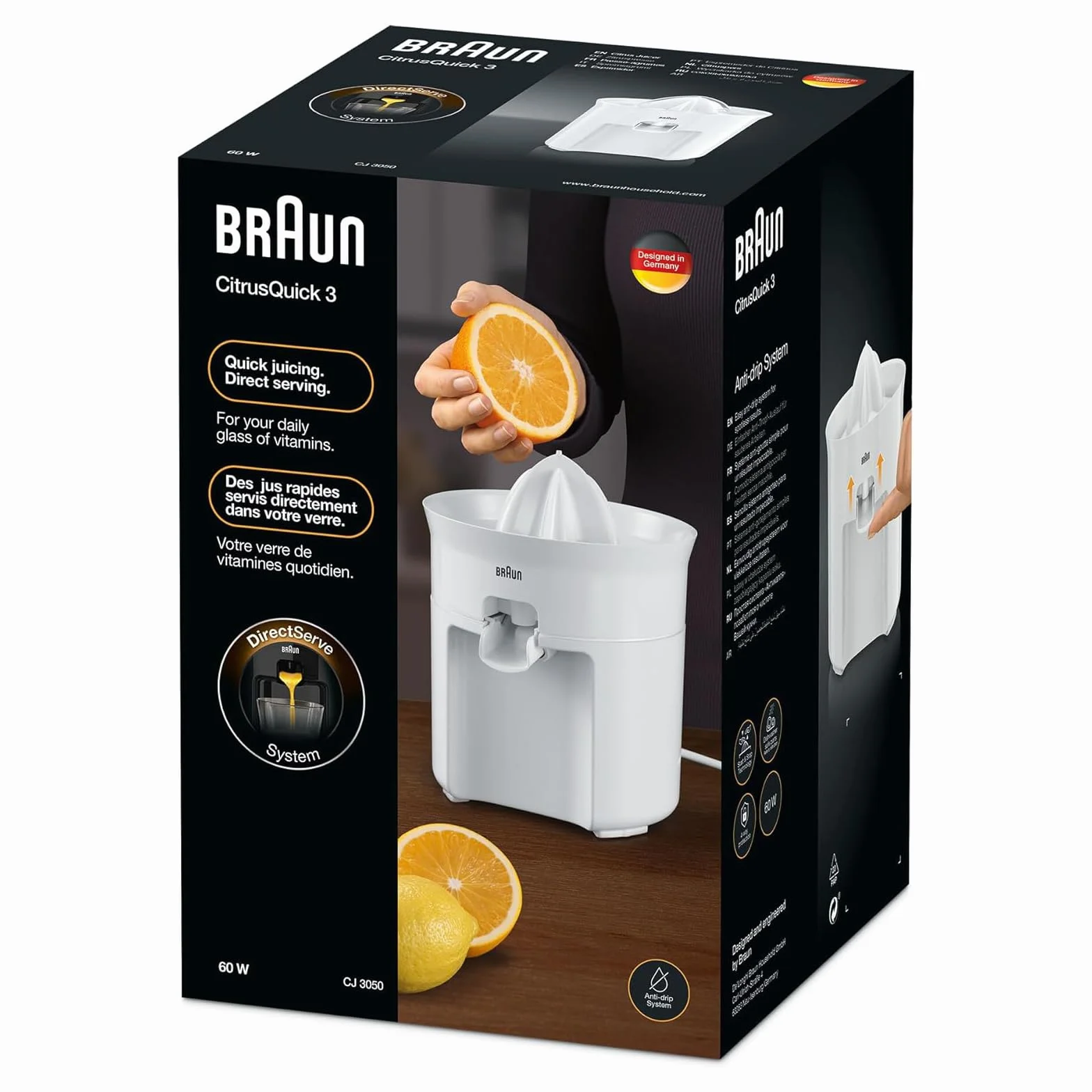 Braun Tribute Collection CJ 3050 wyciskarka do cytrusów (60 W, 0,35 l) biała