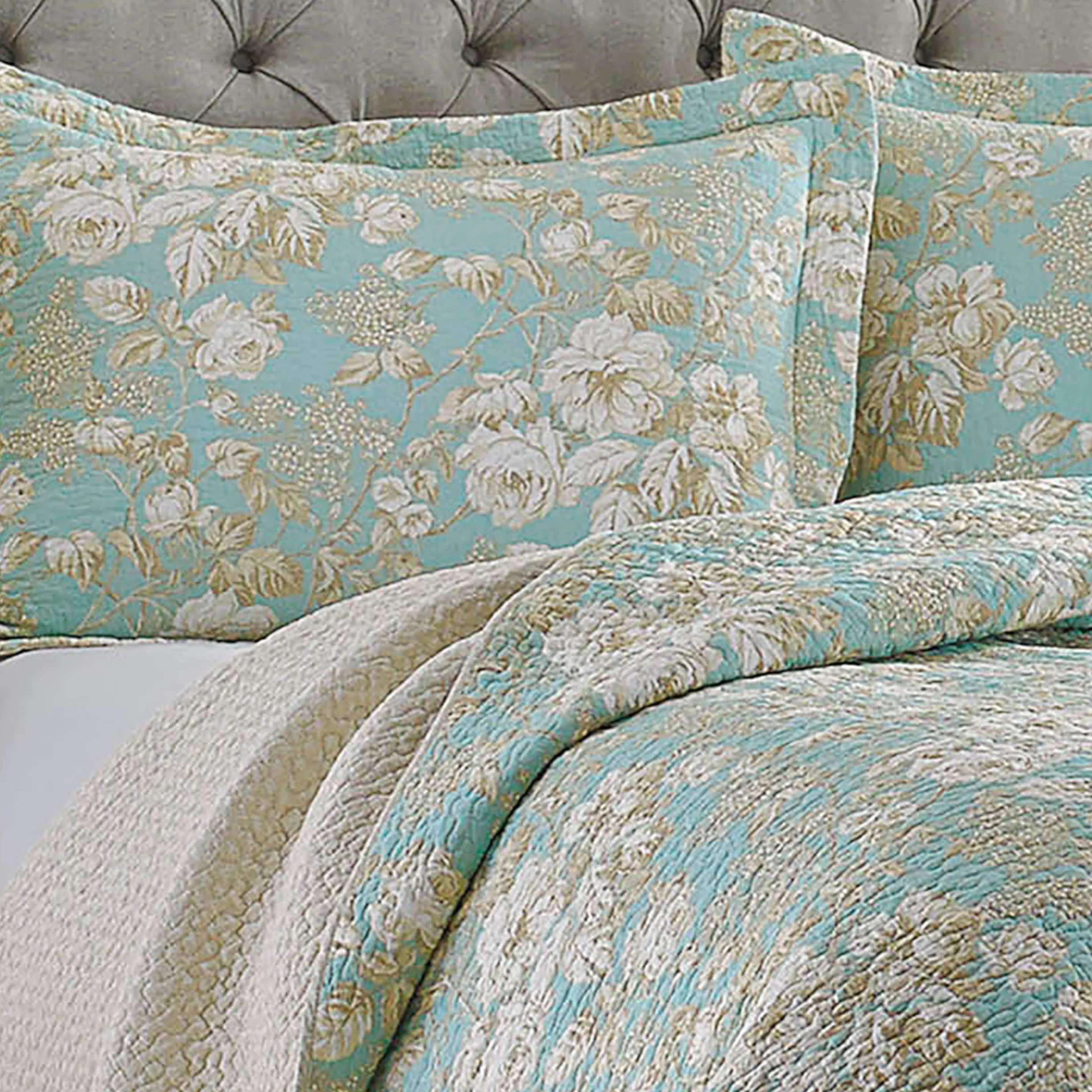 Laura Ashley | Zestaw kołder - ultramiękka pościel całoroczna, dwustronna stylowa narzuta z pasującą poszewką, bawełna, spokojna, królowa