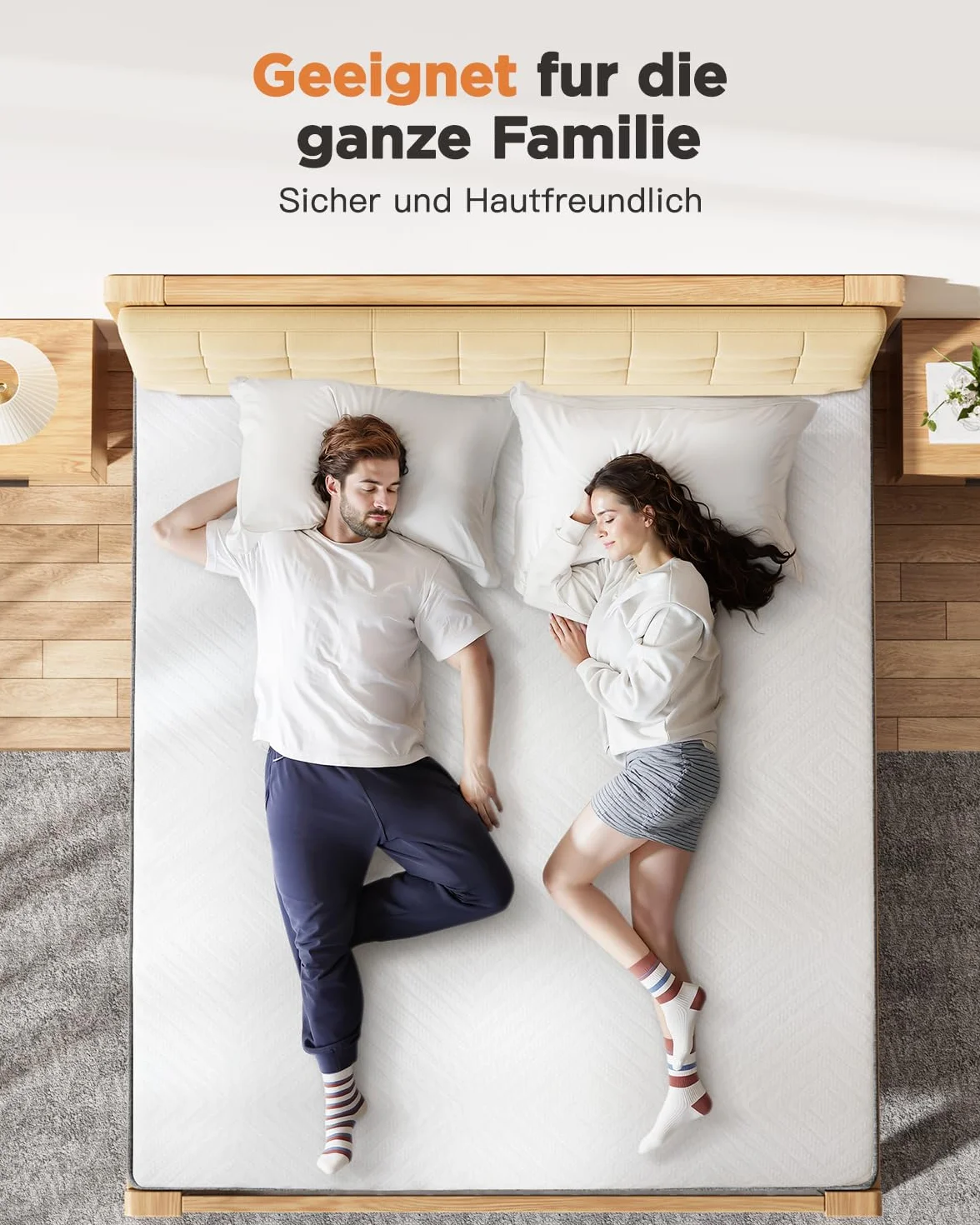 MISSCOZY Materac wierzchni 180 x 200 cm, wysokość 9 cm, nakładka na materac H2 i H3 z pianki żelowej z pamięcią kształtu, certyfikat Öko-Tex, do łóżka kontynentalnego, przyczepy kempingowej, sofy do
