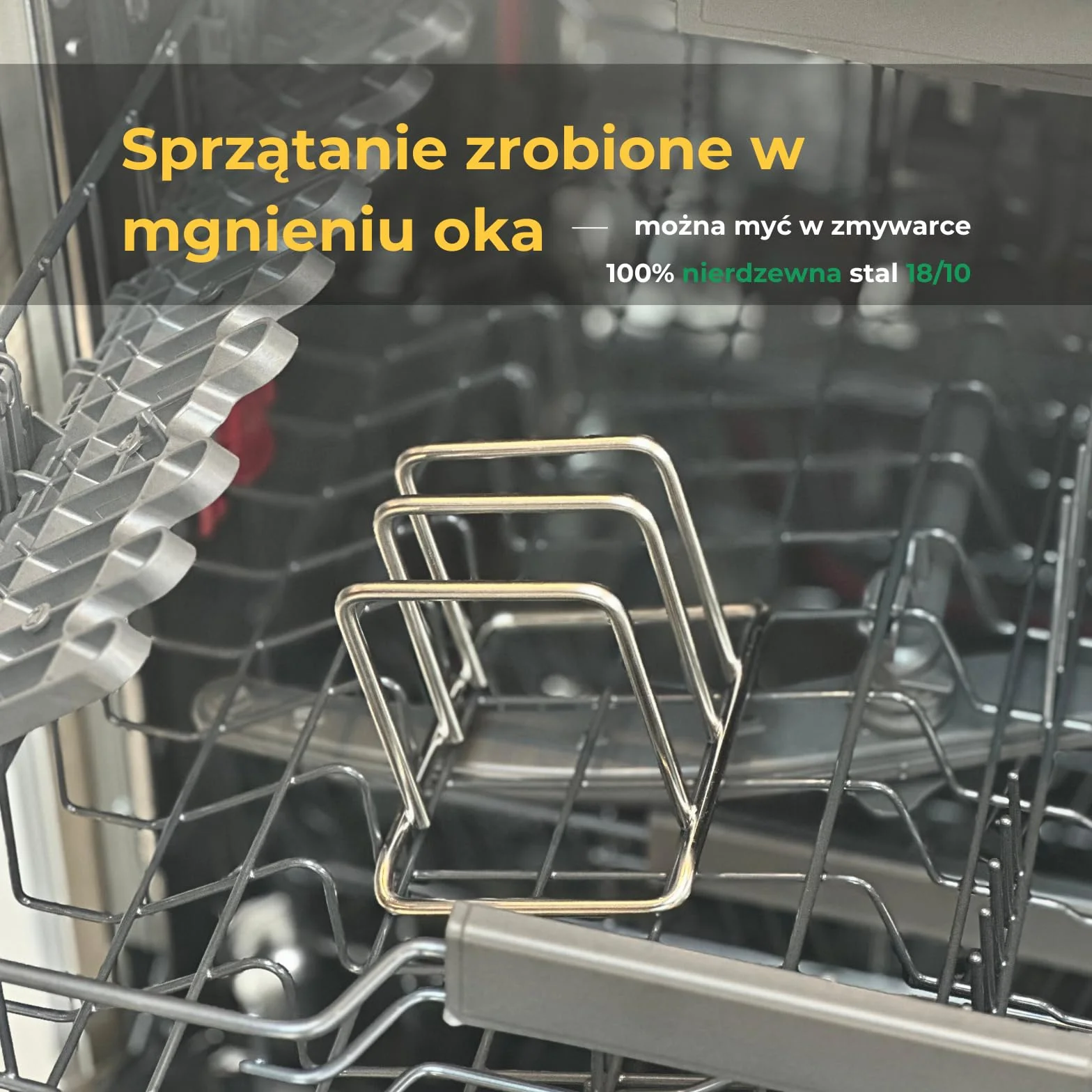 CLOVE Stojak na Deskę do Krojenia ze Stali Nierdzewnej 18/10 z 2 Przegródkami 1.9 cm i 2.9 cm, Uchwyt na Deskę Kuchenną, Organizer Blatowy Antypoślizgowy Odporny na Rdzę