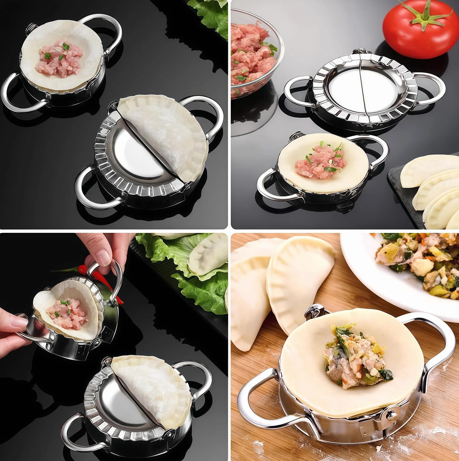 GUO-YING 2 sztuki foremek do wykrawania pierogów, ravioli ze stali nierdzewnej