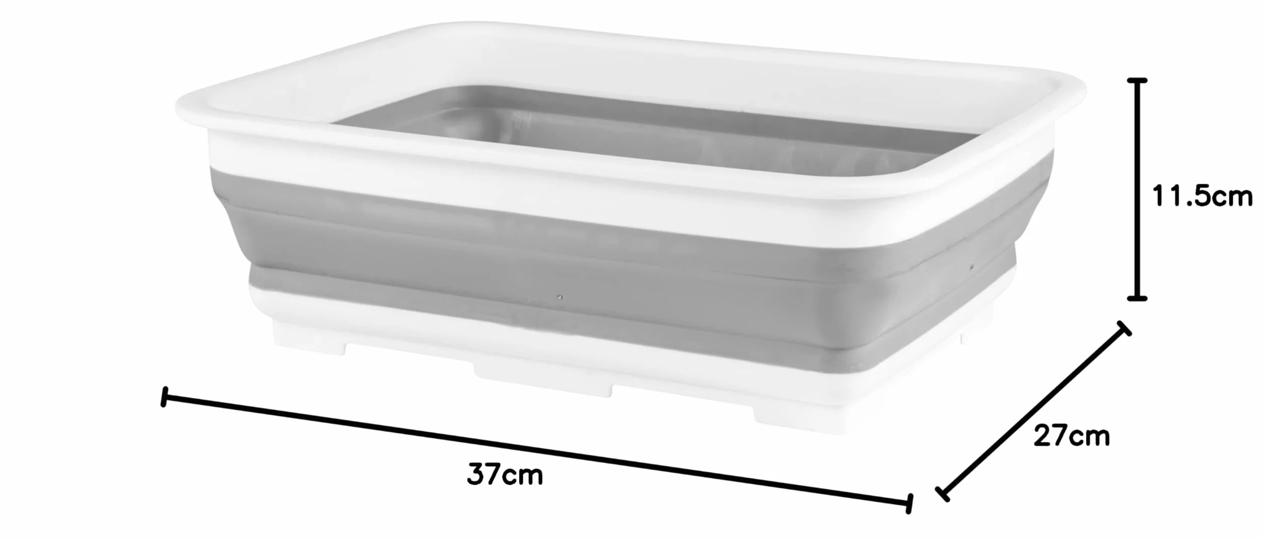 Beldray LA030191GRY Skladana prostokatna miska do mycia, szara