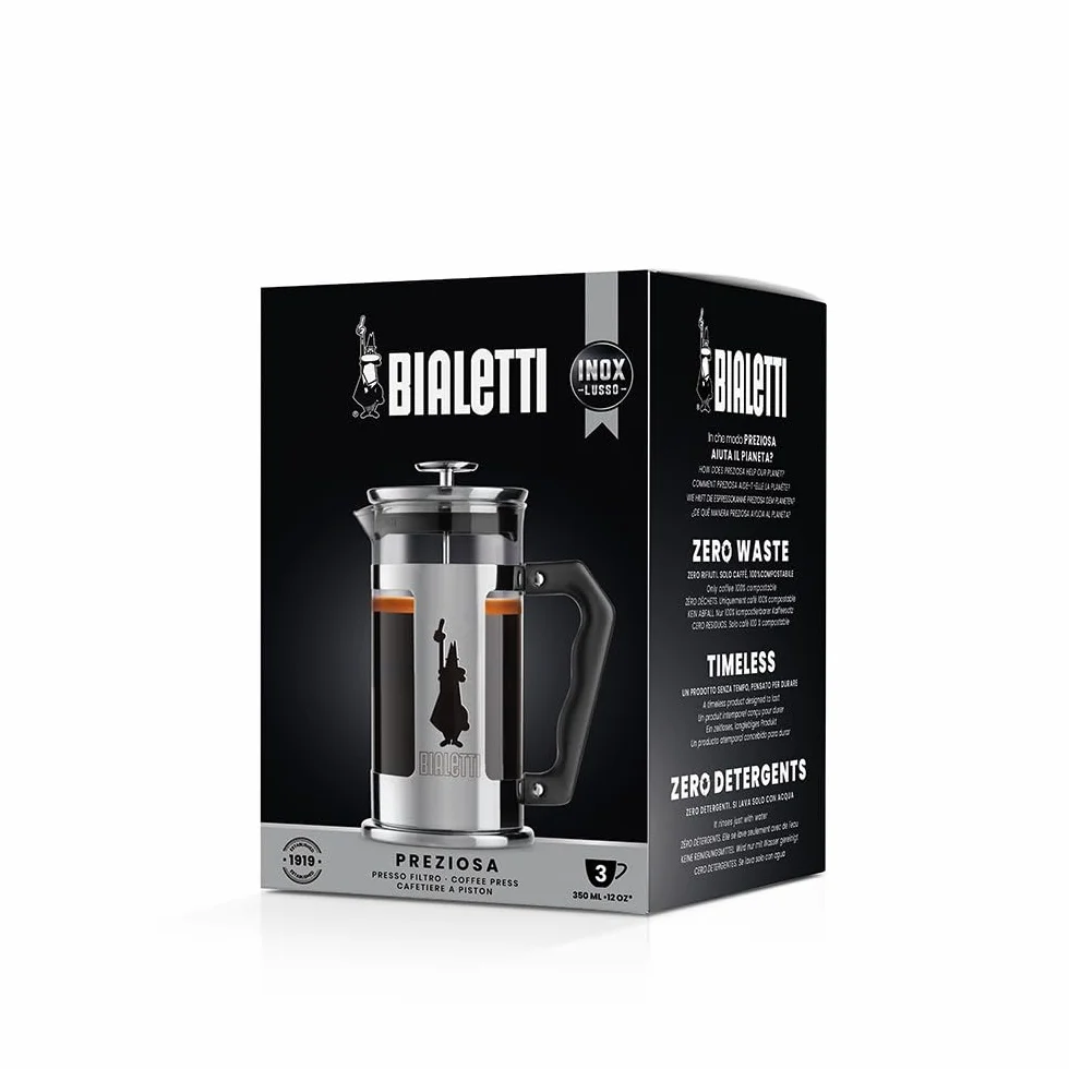 Bialetti Zaparzacz do Kawy, Czarny/Srebrny