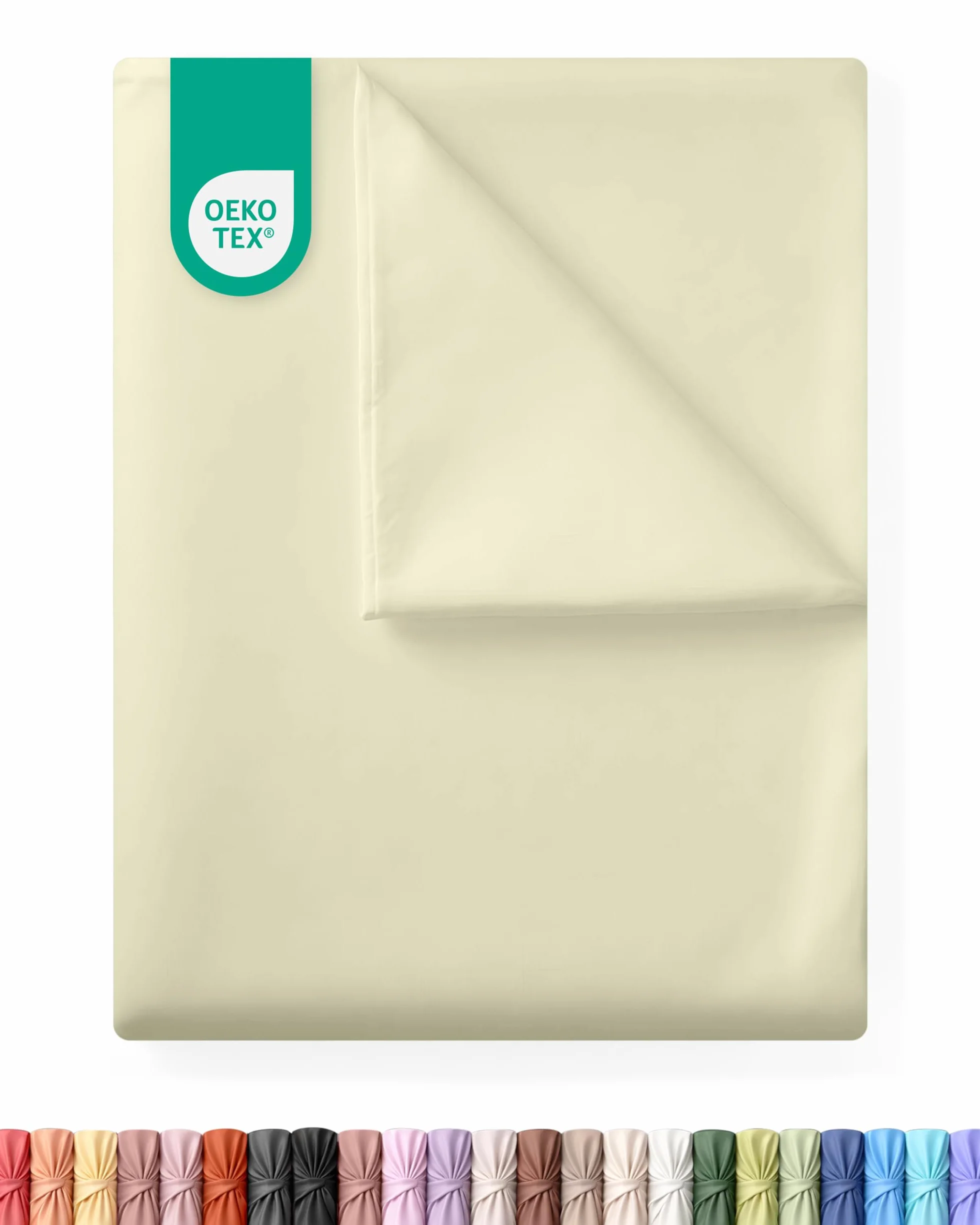 Utopia Bedding Płaskie Prześcieradło Podwójne 225 x 255 cm Beige Brushed Microfiber